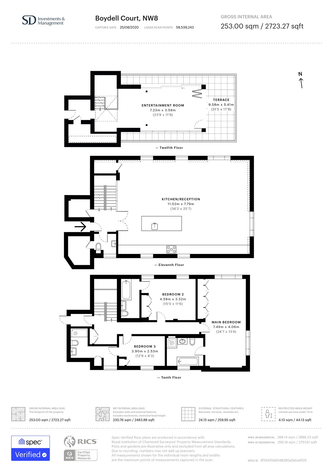 Penthouse 1002,, Boydell Court, London floorplan
