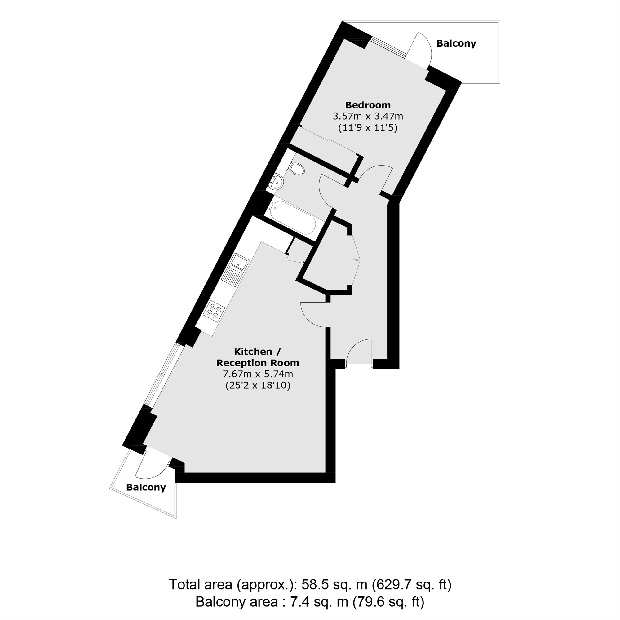 Flat 36, Ironmonger Court, White Bear Lane, Hounslow floorplan