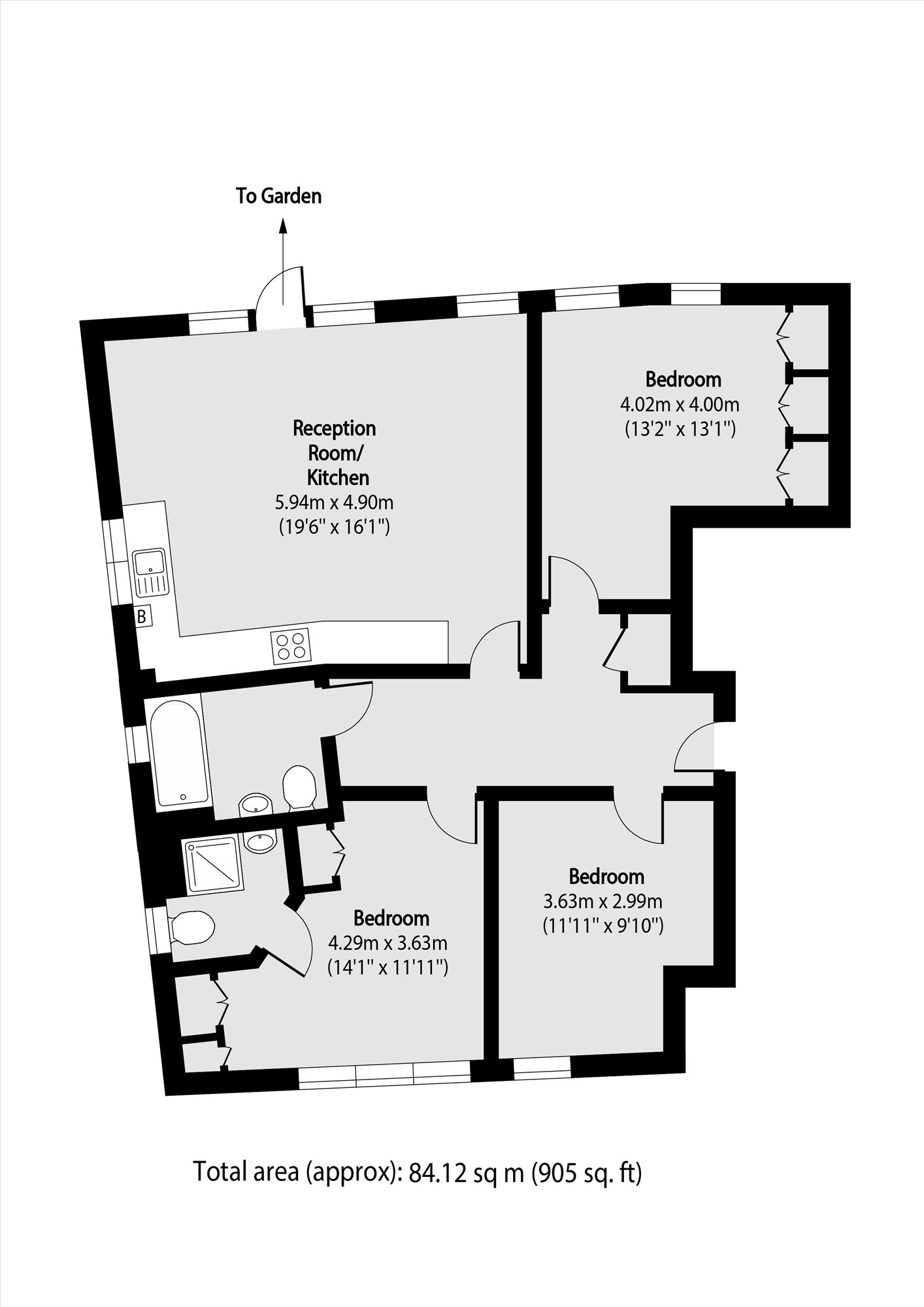 Flat 1, Chamberlain Court, 1, Rosebery Place, London floorplan