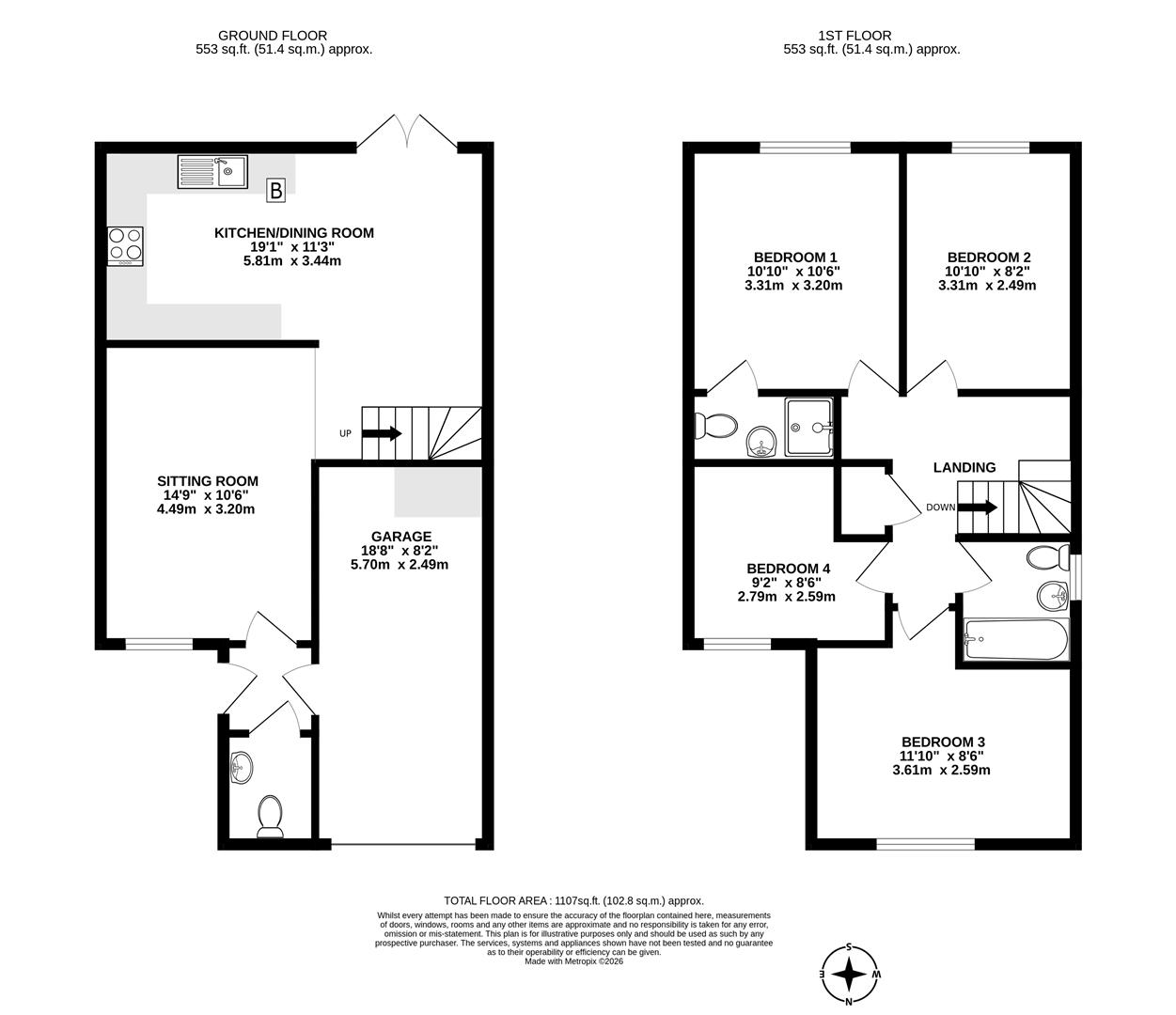 3, Mena Chinowyth, Falmouth floorplan