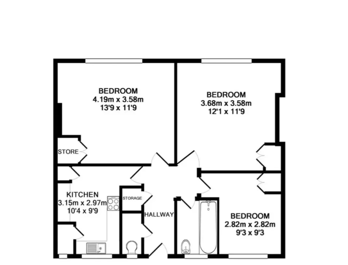 Globe Road, London floorplan
