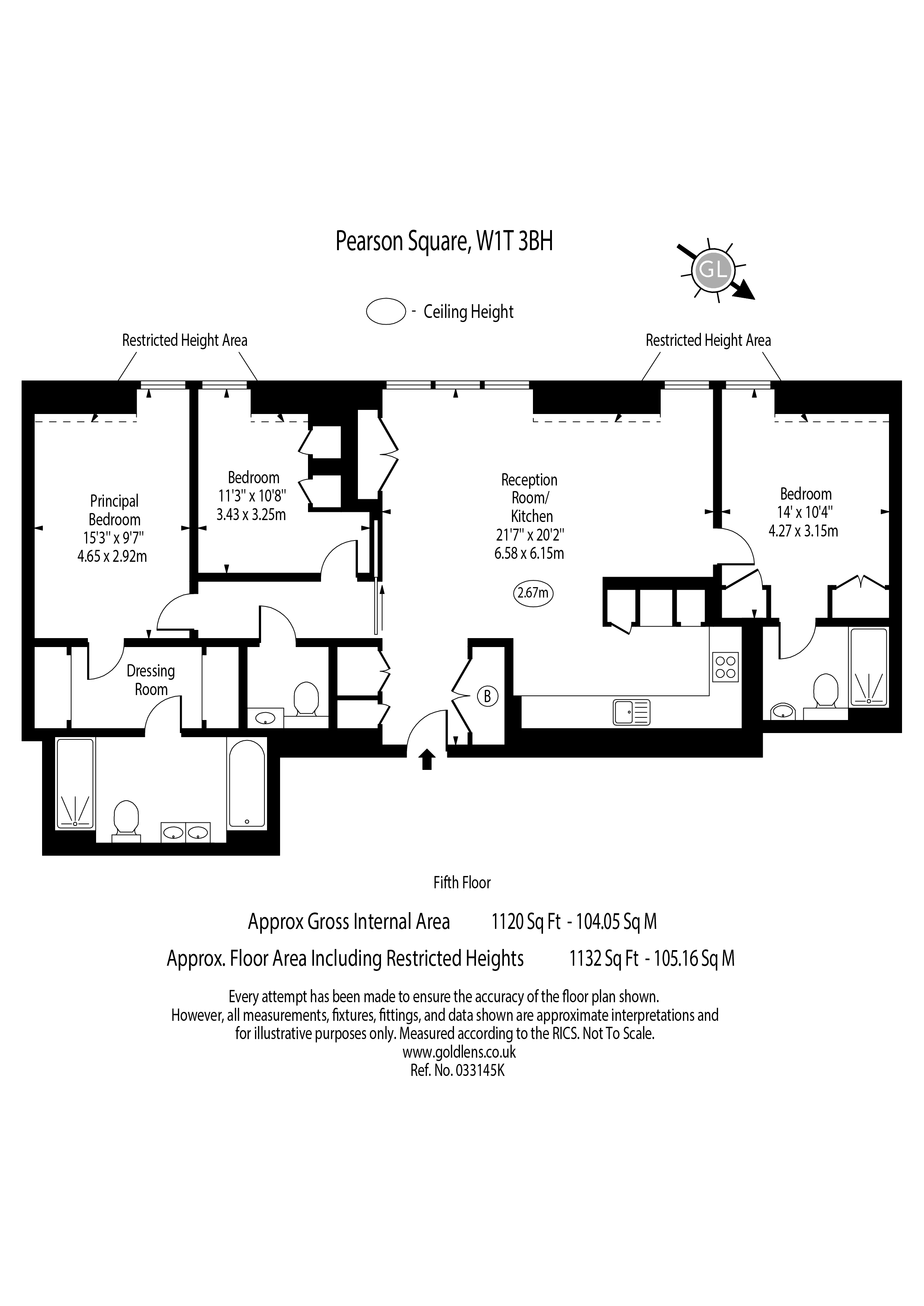 Apartment 505, 4, Pearson Square, London floorplan