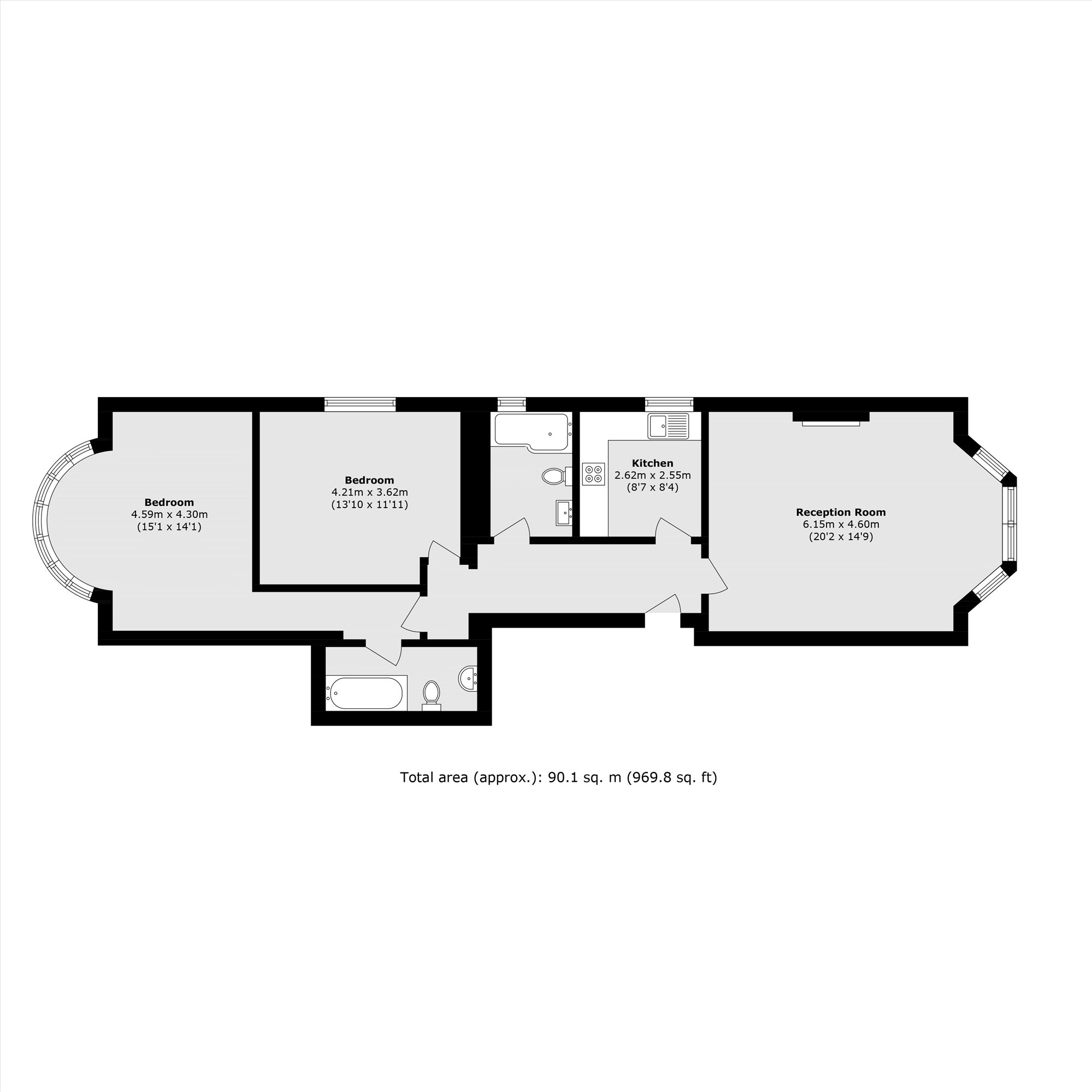 Flat 2, 6, North Common Road, London floorplan
