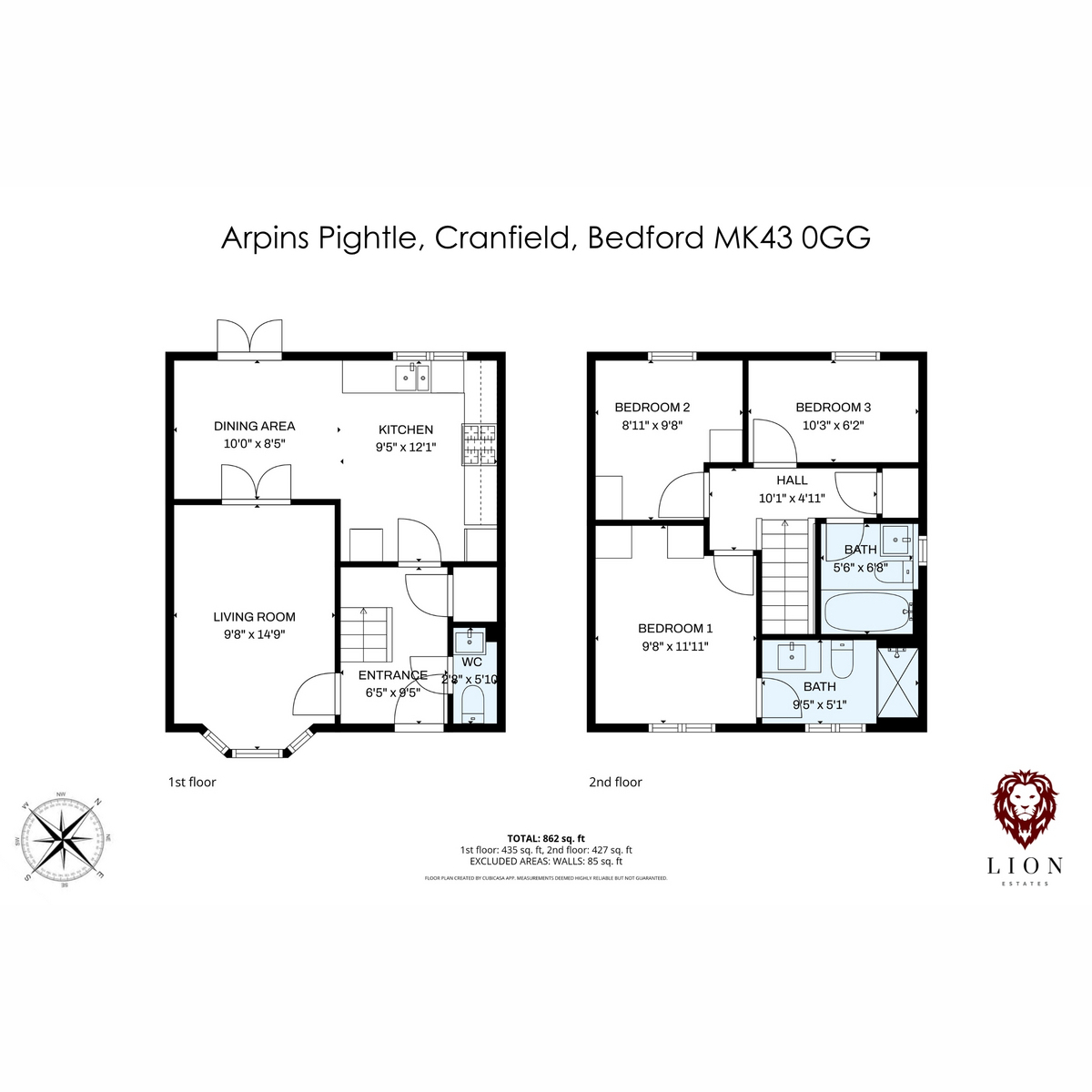 5, Arpins Pightle, Bedford floorplan