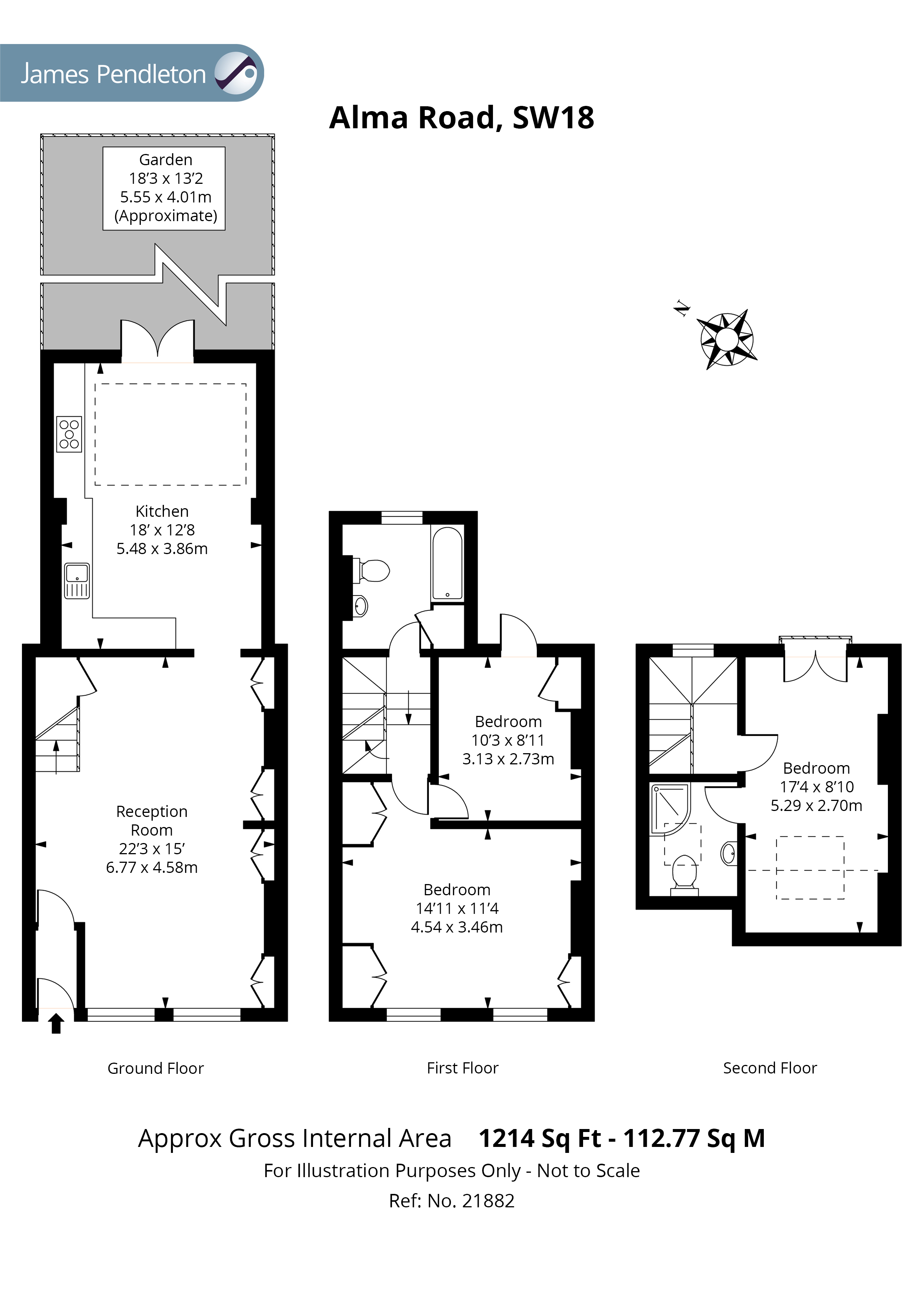 Alma Road, Wandsworth, London SW18, 3 bedroom terraced house to rent