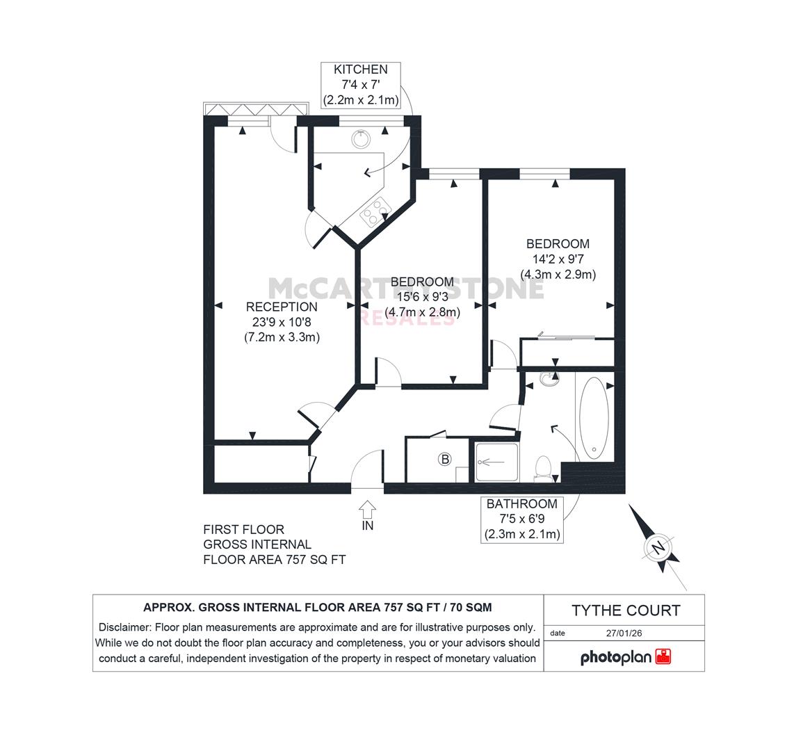28 Tythe Court, 141 White Hart Lane, Romford floorplan