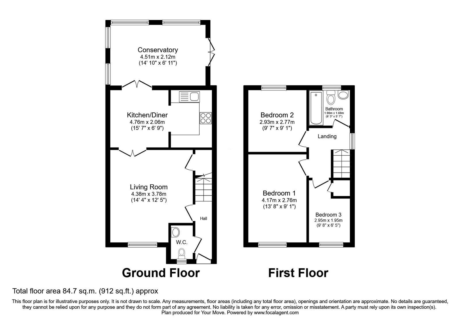4, Hughley Close, Oldham floorplan