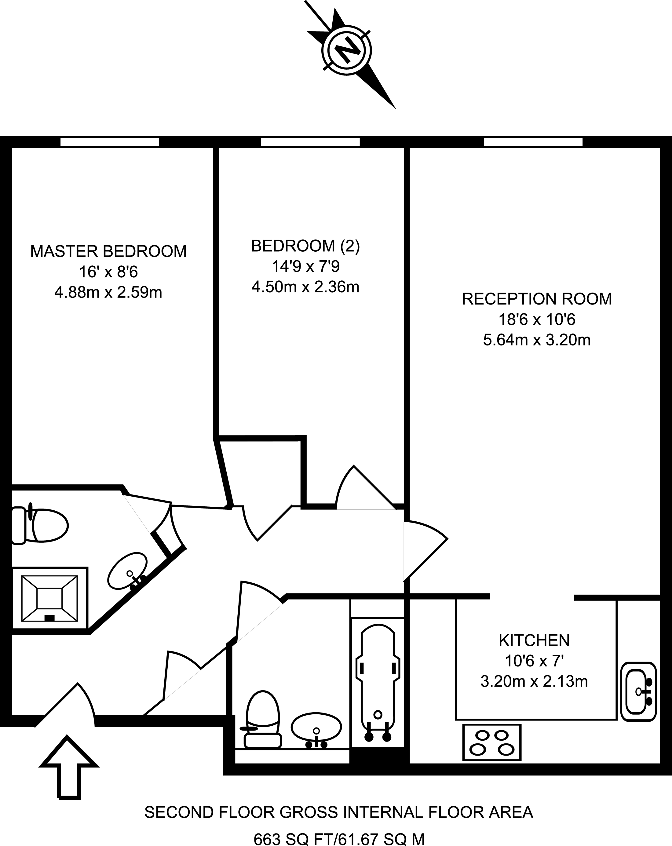 2 Bedrooms Flat to rent in Claremont Avenue, Woking GU22
