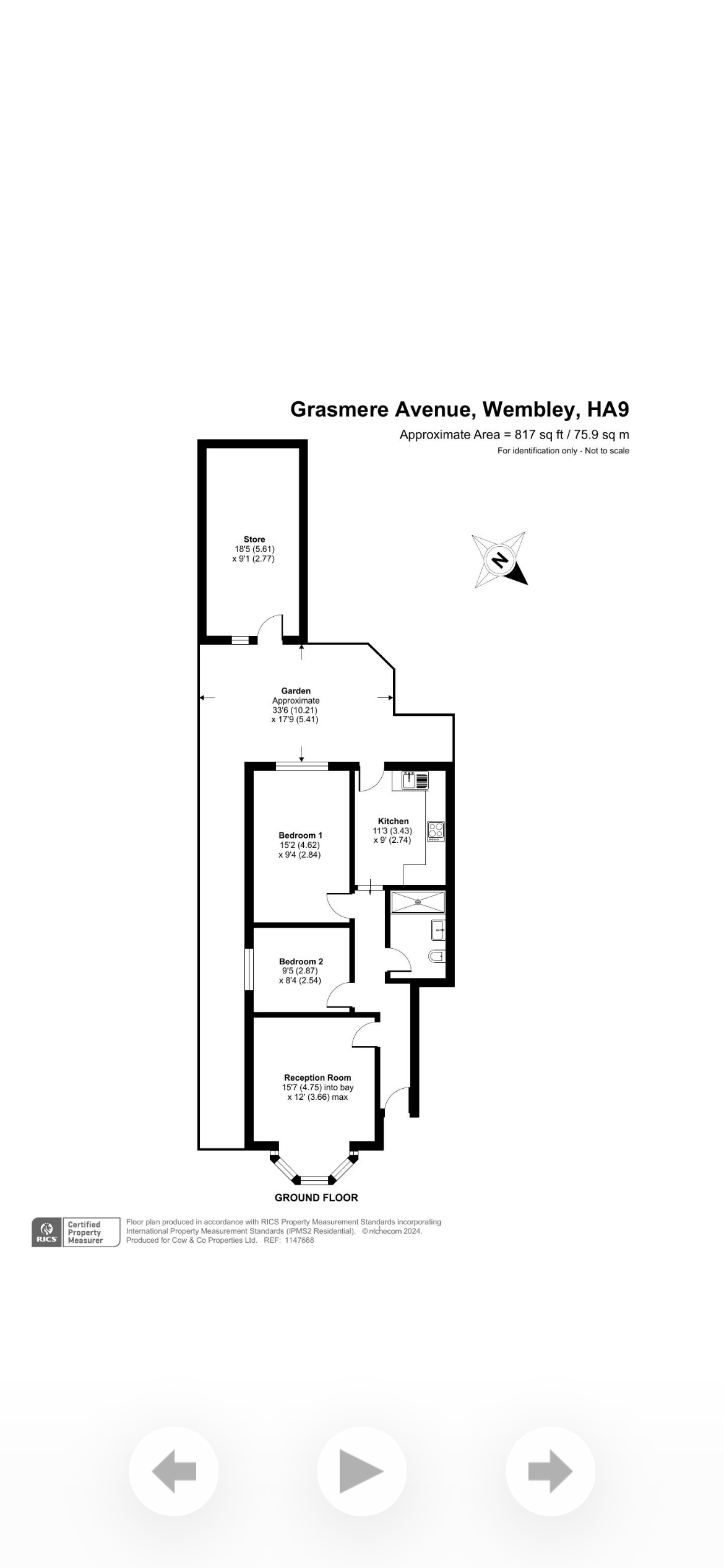 65A, Grasmere Avenue, Wembley floorplan