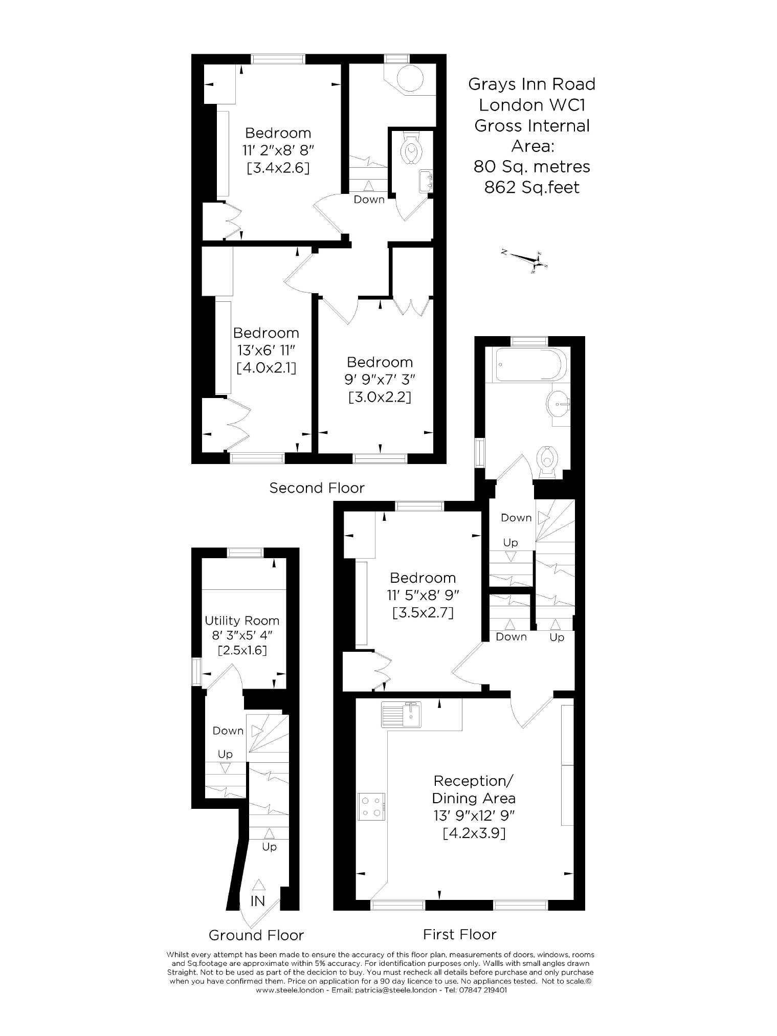 Flat 2, 278, Gray's Inn Road, London floorplan