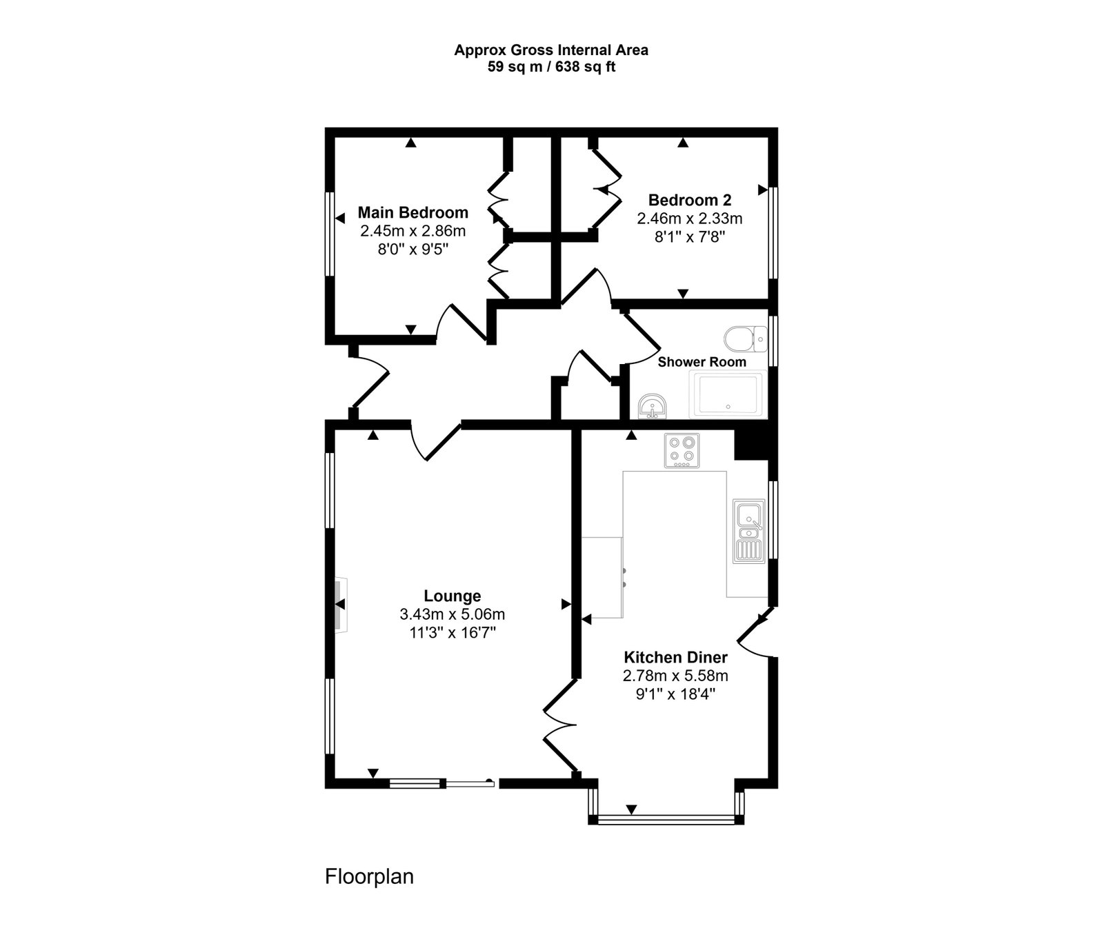 80,Cavans Wood Residential Mobile Home Park, Ling Road, Cannock floorplan