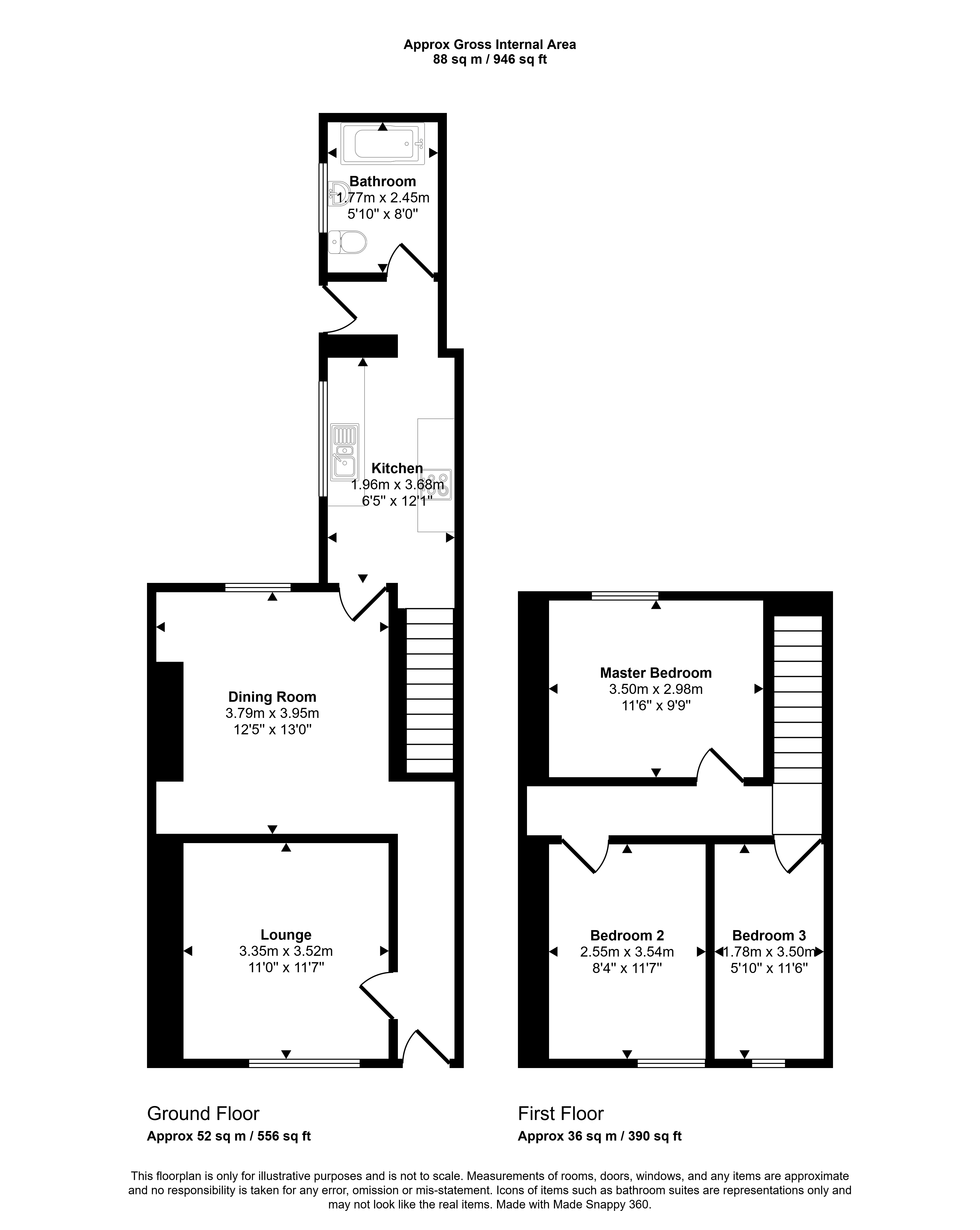 2, Peases Row, Bishop Auckland floorplan