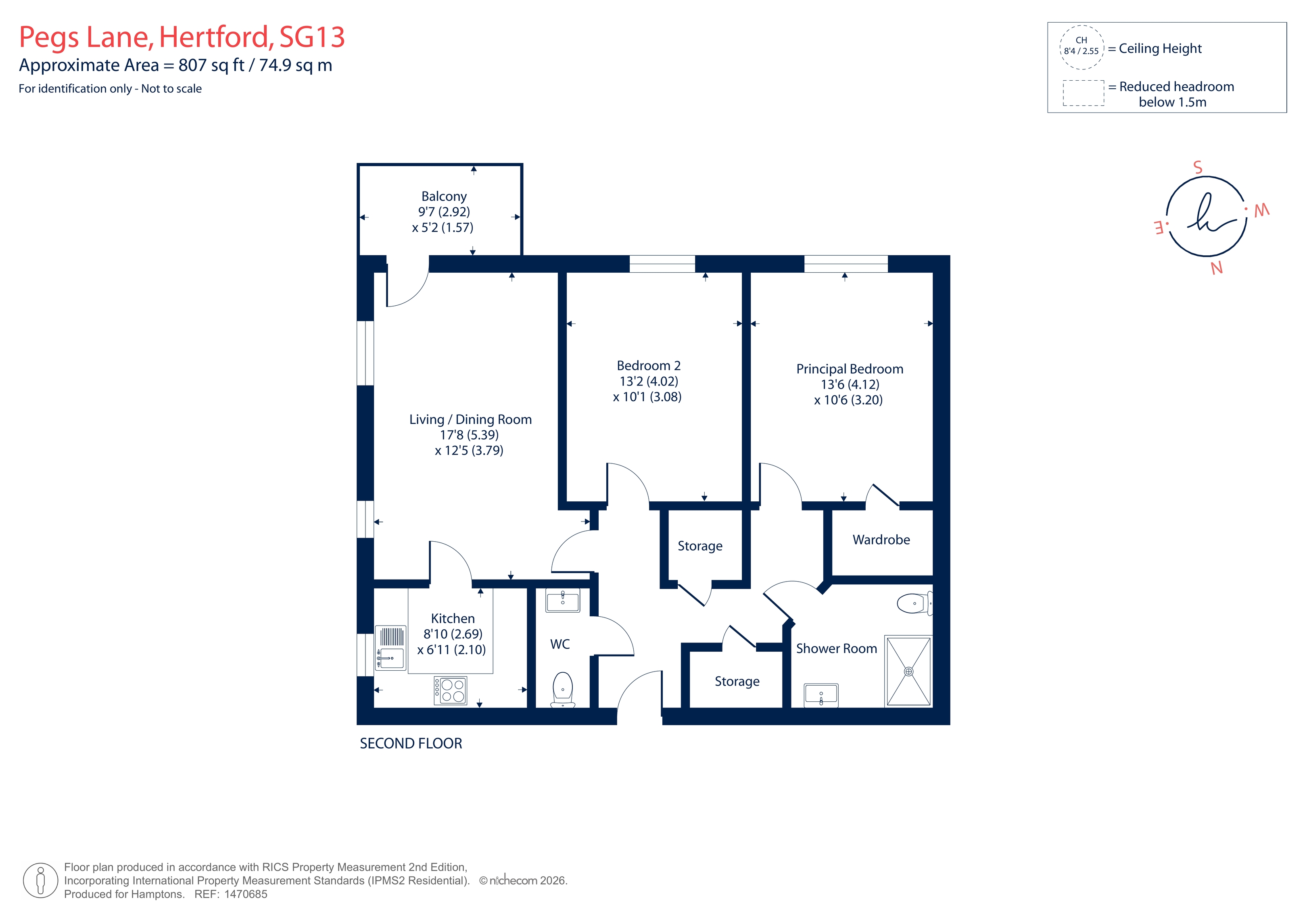 32, Edward House, Pegs Lane, Hertford floorplan