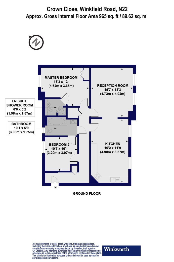 Crown Close, Winkfield Road, London N22, 2 bedroom flat for sale
