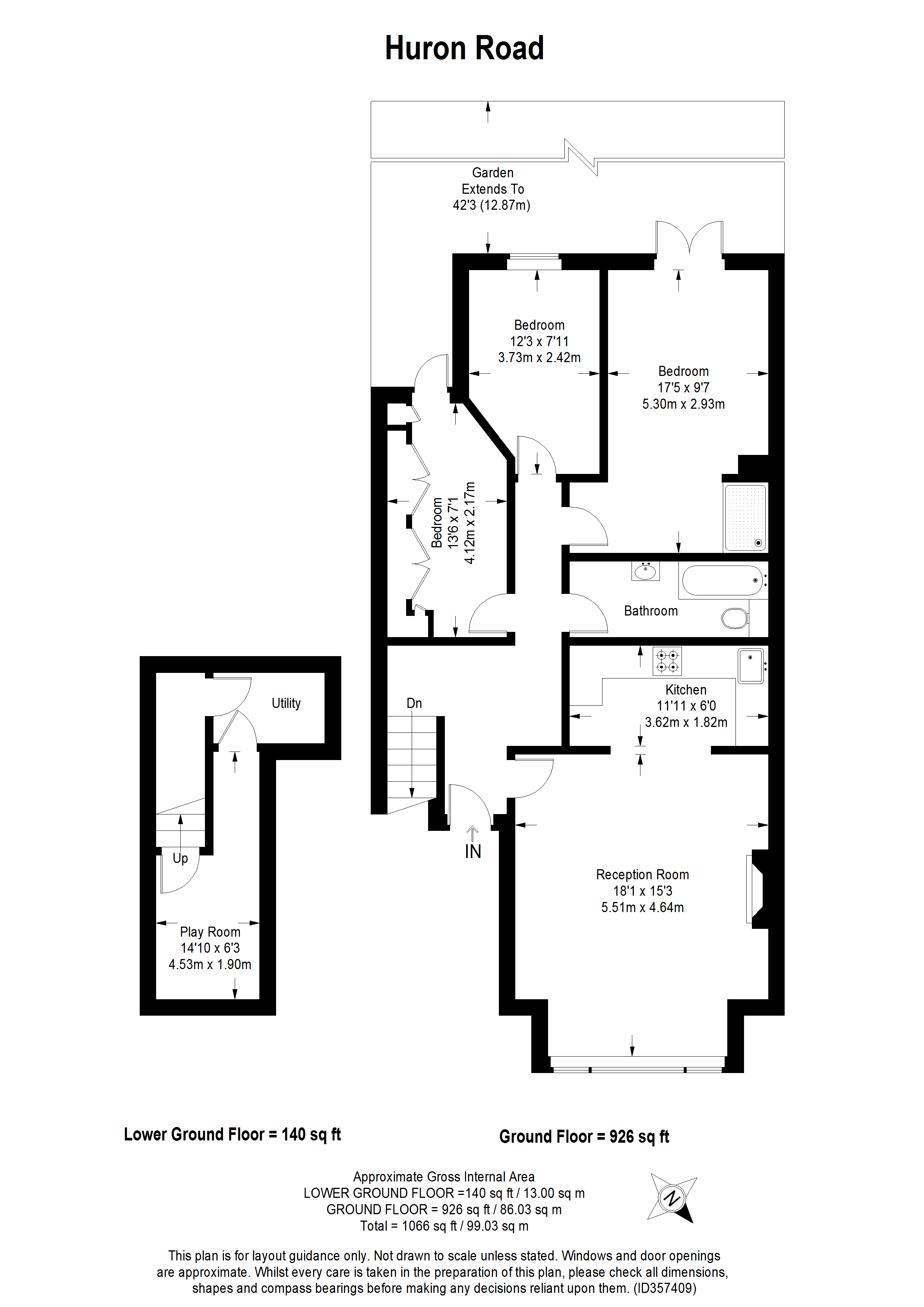 3 Bedrooms Flat for sale in Huron Road, London SW17