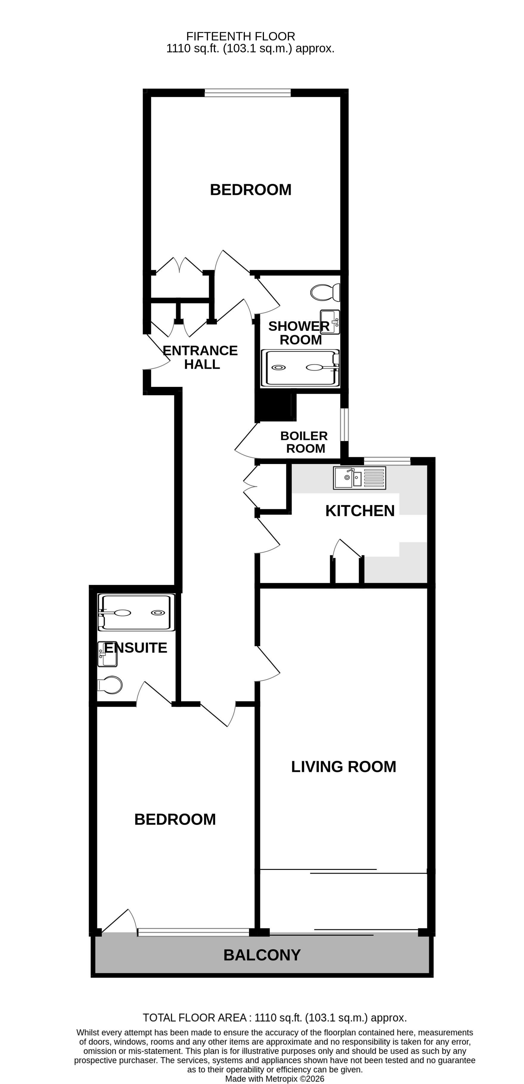 15b South Cliff Tower, Bolsover Road, Eastbourne floorplan