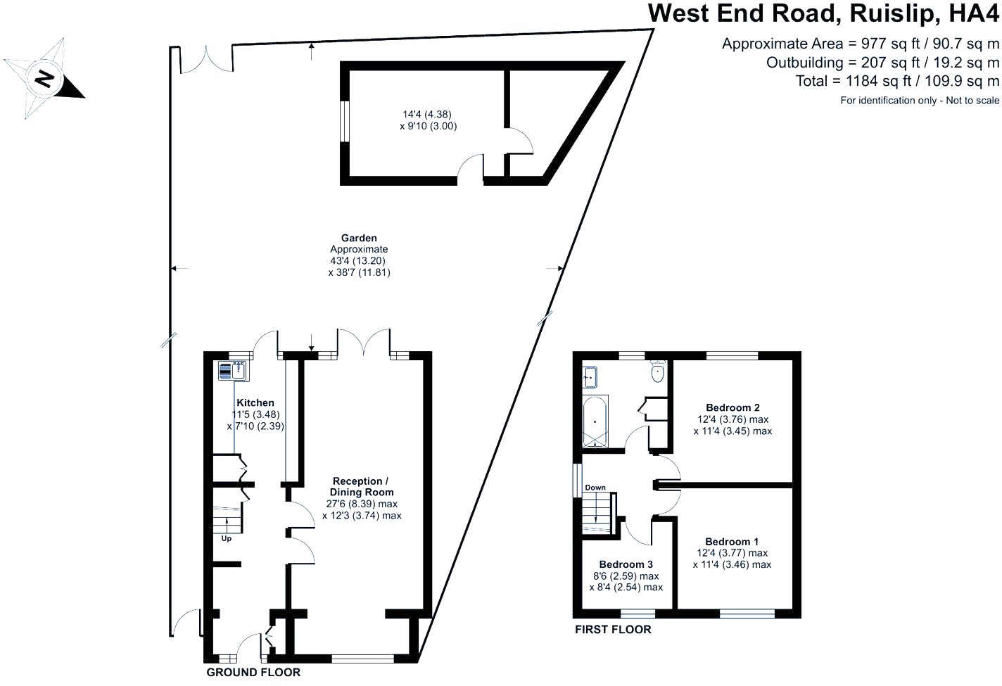 208, West End Road, Ruislip floorplan