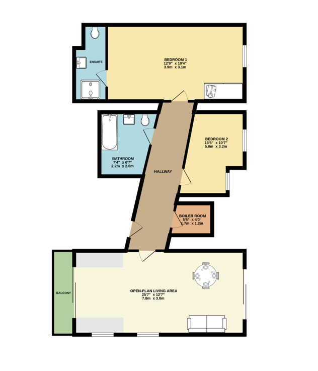 ++MP++ Flat 2, 10, Millers Hill, Kent floorplan