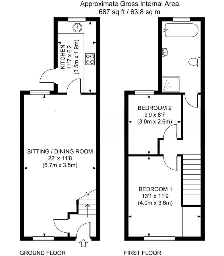 2 Bedrooms Terraced house for sale in High Street, Old Woking, Woking GU22