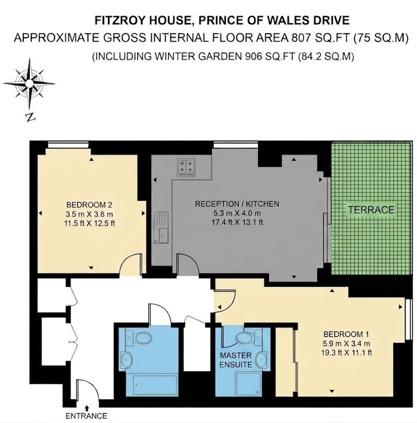 Apartment 2, Fitzroy House, London floorplan