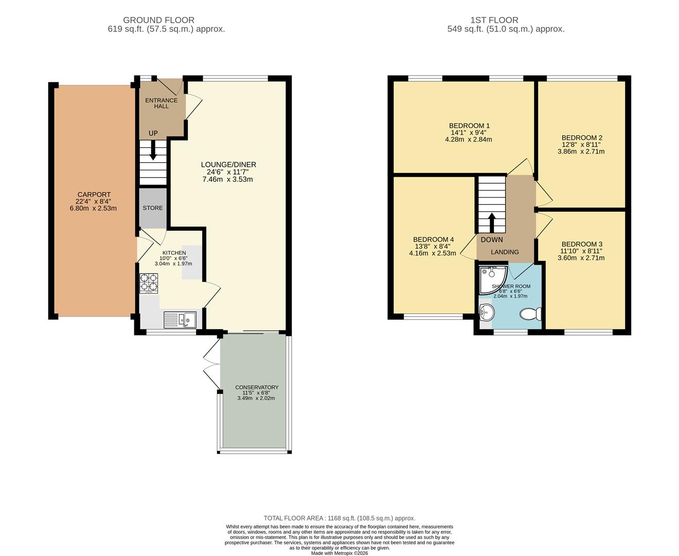 90, Hill View Road, Rotherham floorplan