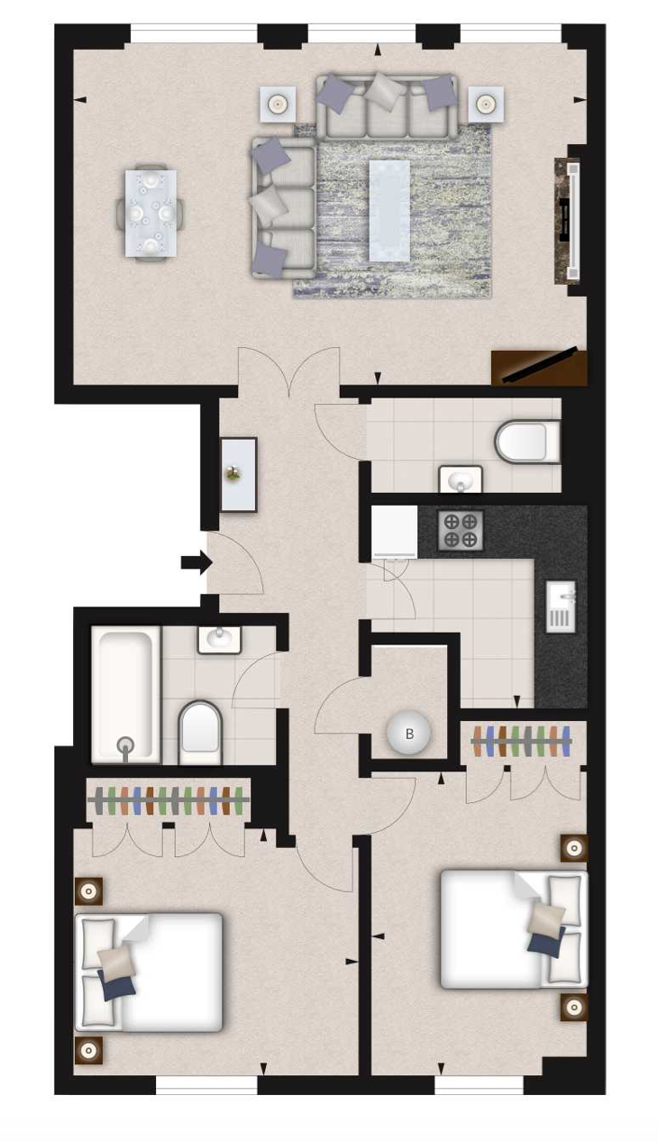 Flat 11 Somerset Court, Lexham Gardens, London floorplan