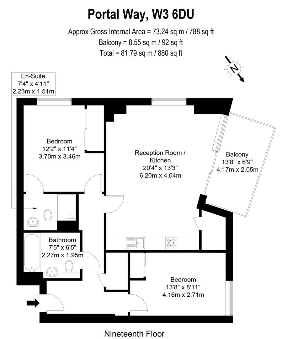 Icon Tower, Portal Way, Acton floorplan