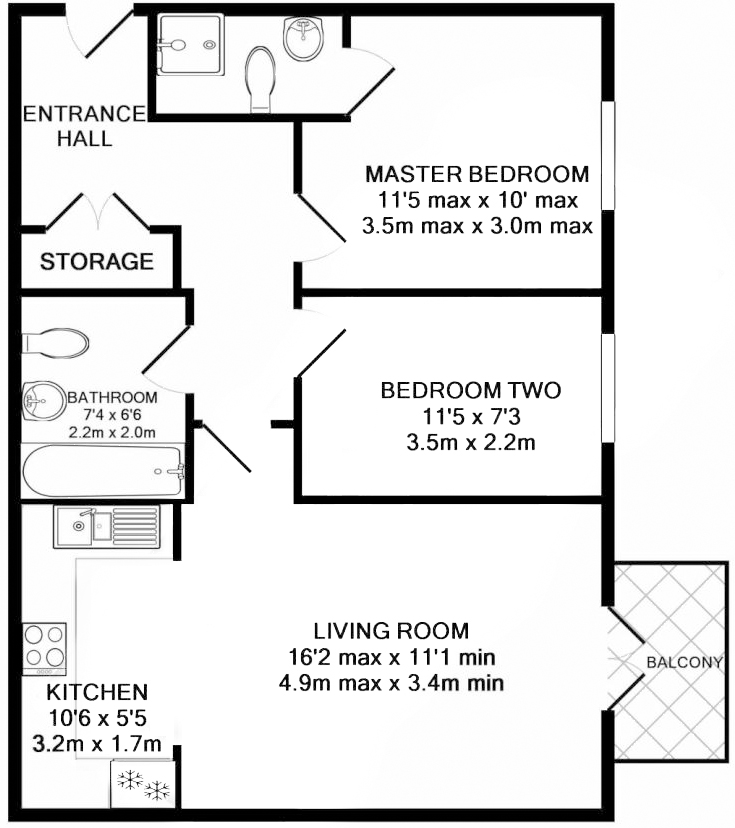 2 Bedrooms Flat to rent in Kelvin Gate, Bracknell, Berkshire RG12