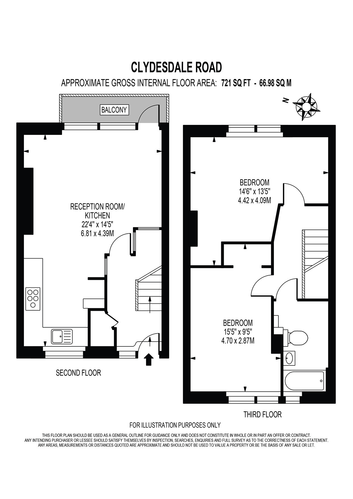 No 1 Clydesdale Road London, London W11, 2 bedroom flat for sale