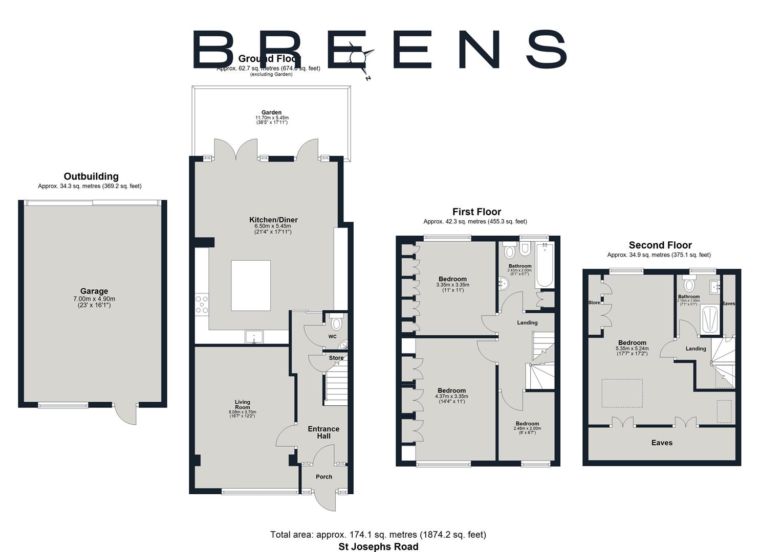 94, St. Joseph's Road, London floorplan