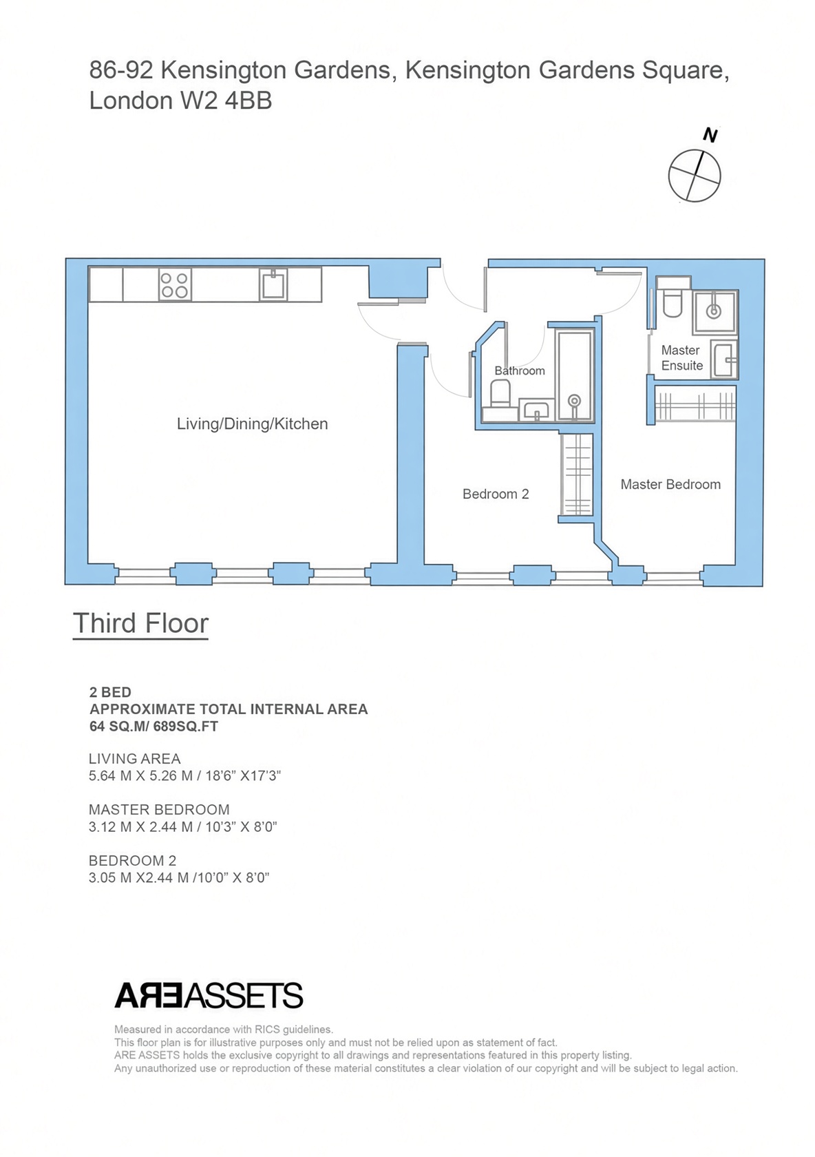 Flat 34, Kensington Gardens Square, London floorplan