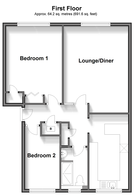 Sedley Close, Parkwood, Gillingham, Kent ME8, 2 bedroom flat for sale