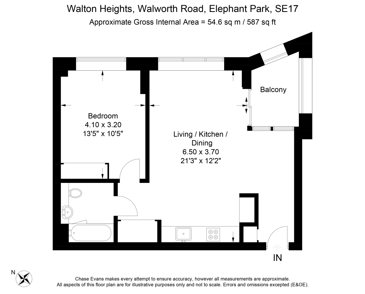Flat 201 Walton Heights, 143, Walworth Road, London floorplan