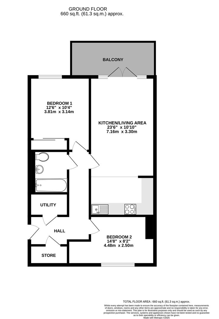 Flat 47, Clovelly Court, 3 Spring Promenade, West Drayton floorplan