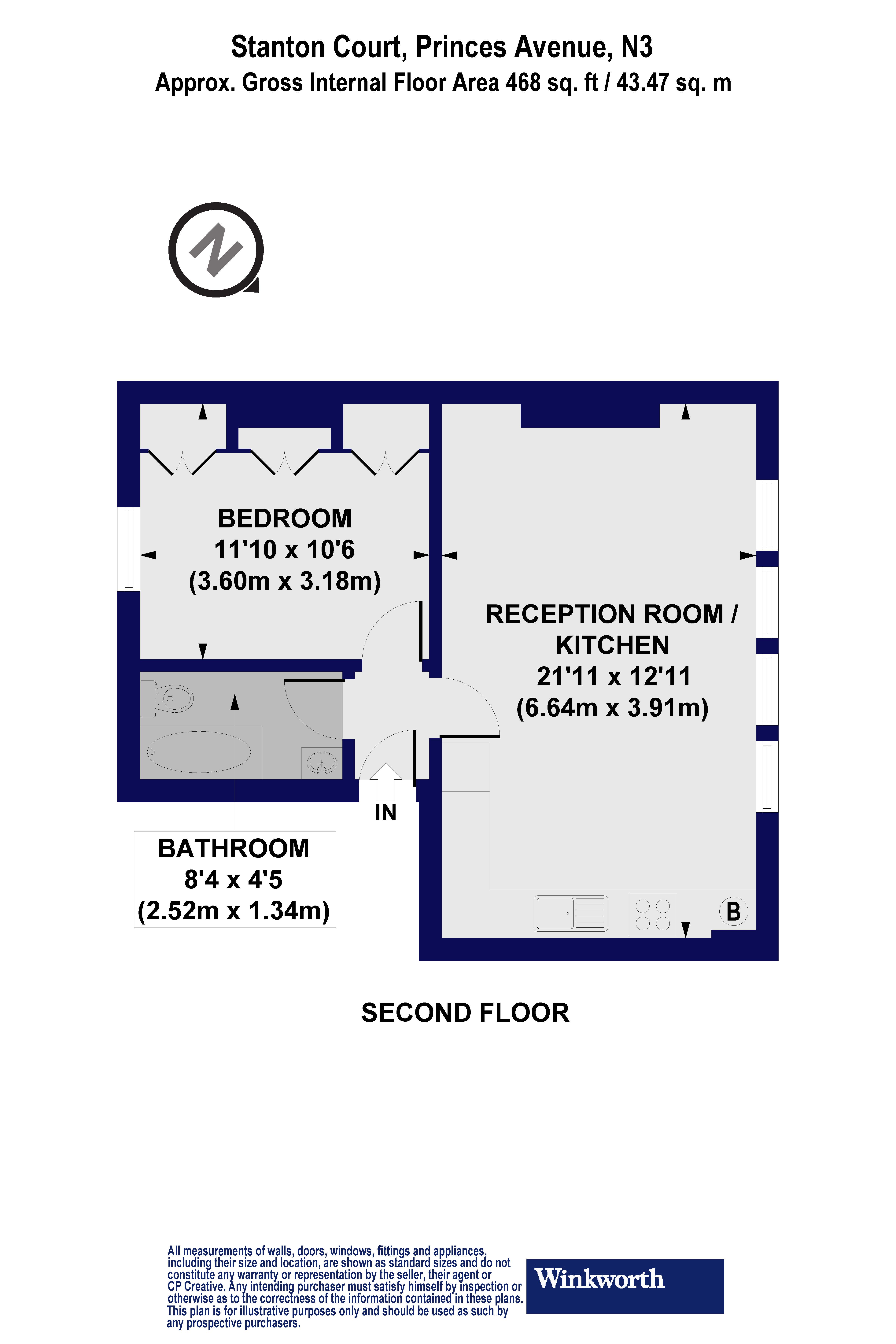 Flat 6 Stanton Court,, Princes Avenue, London floorplan