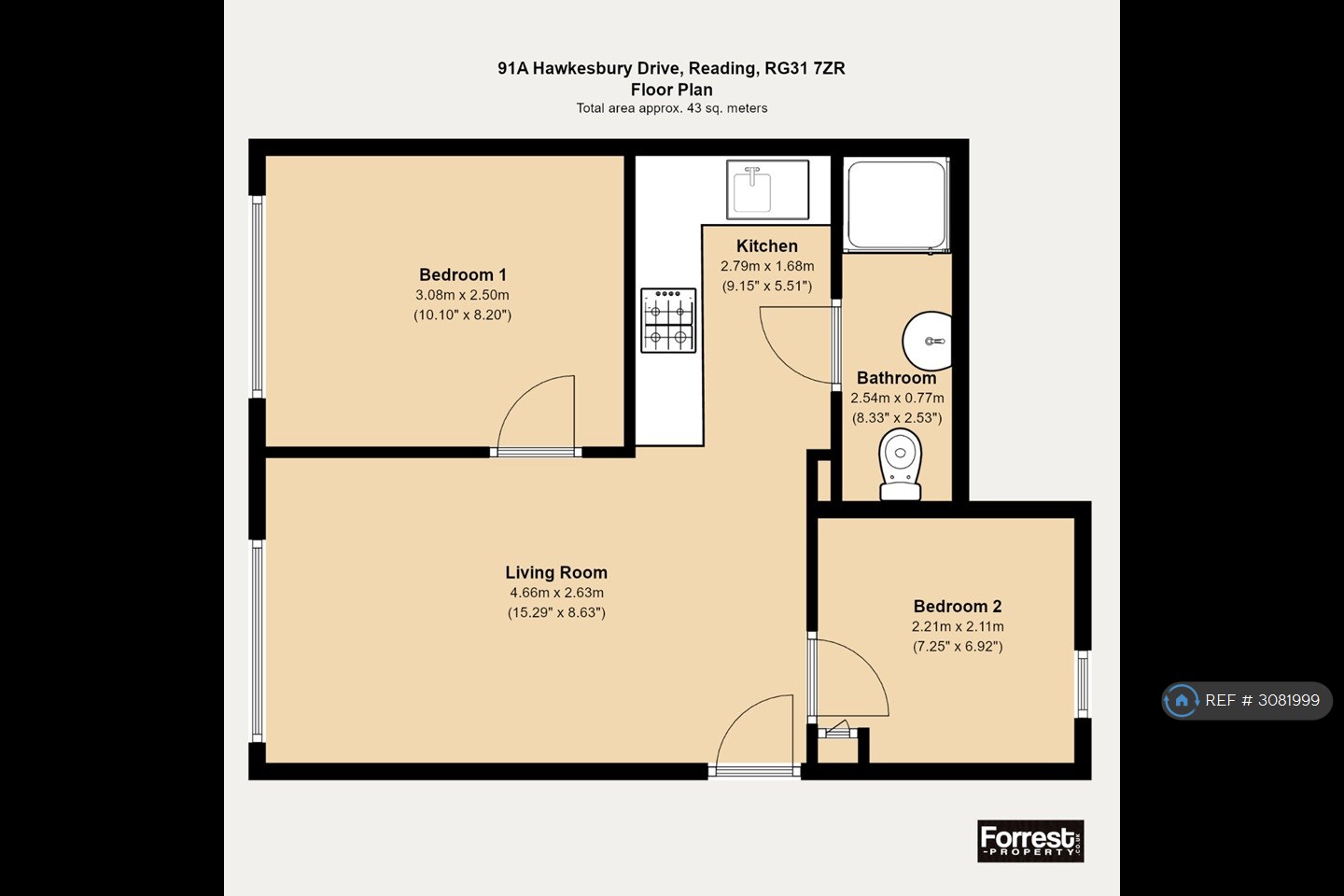 Calcot, Reading floorplan