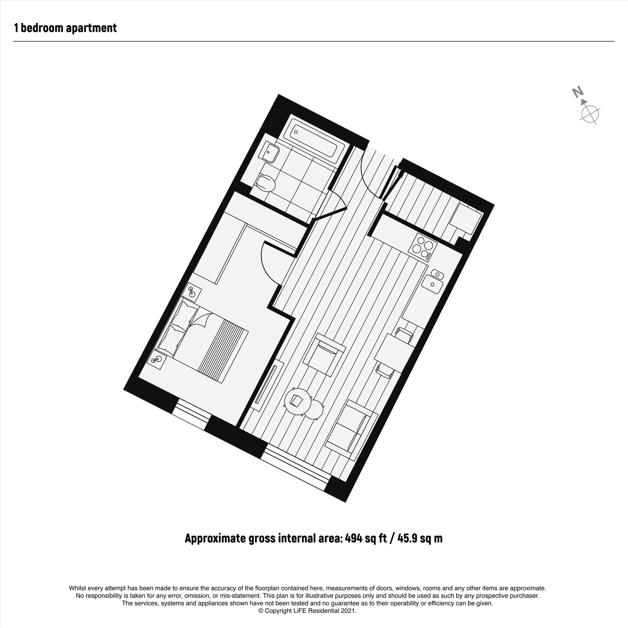 Apartment 815  East Timber Yard, 118, Pershore Street, Birmingham floorplan