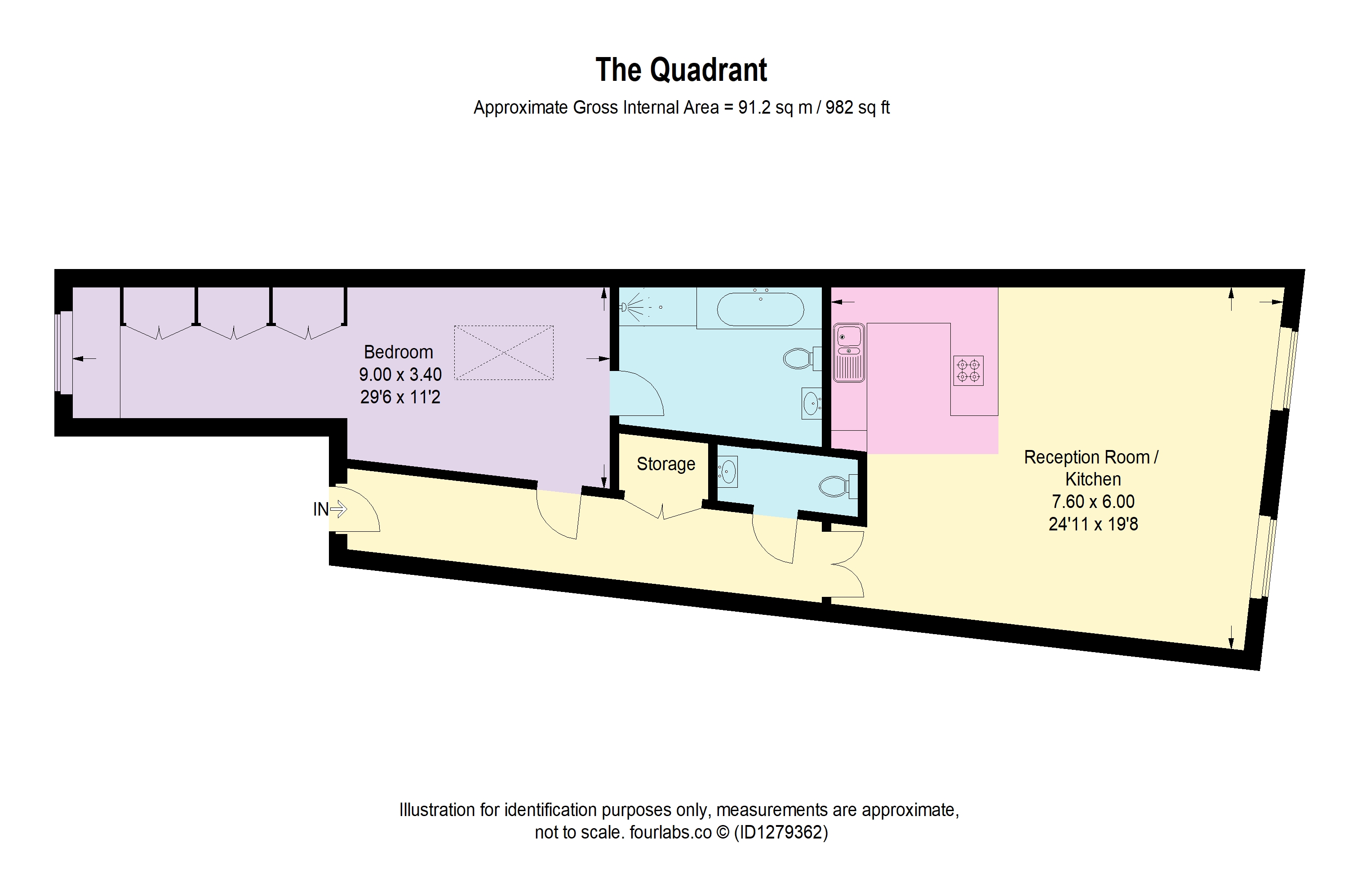 Flat C, 7, The Quadrant, Surrey floorplan
