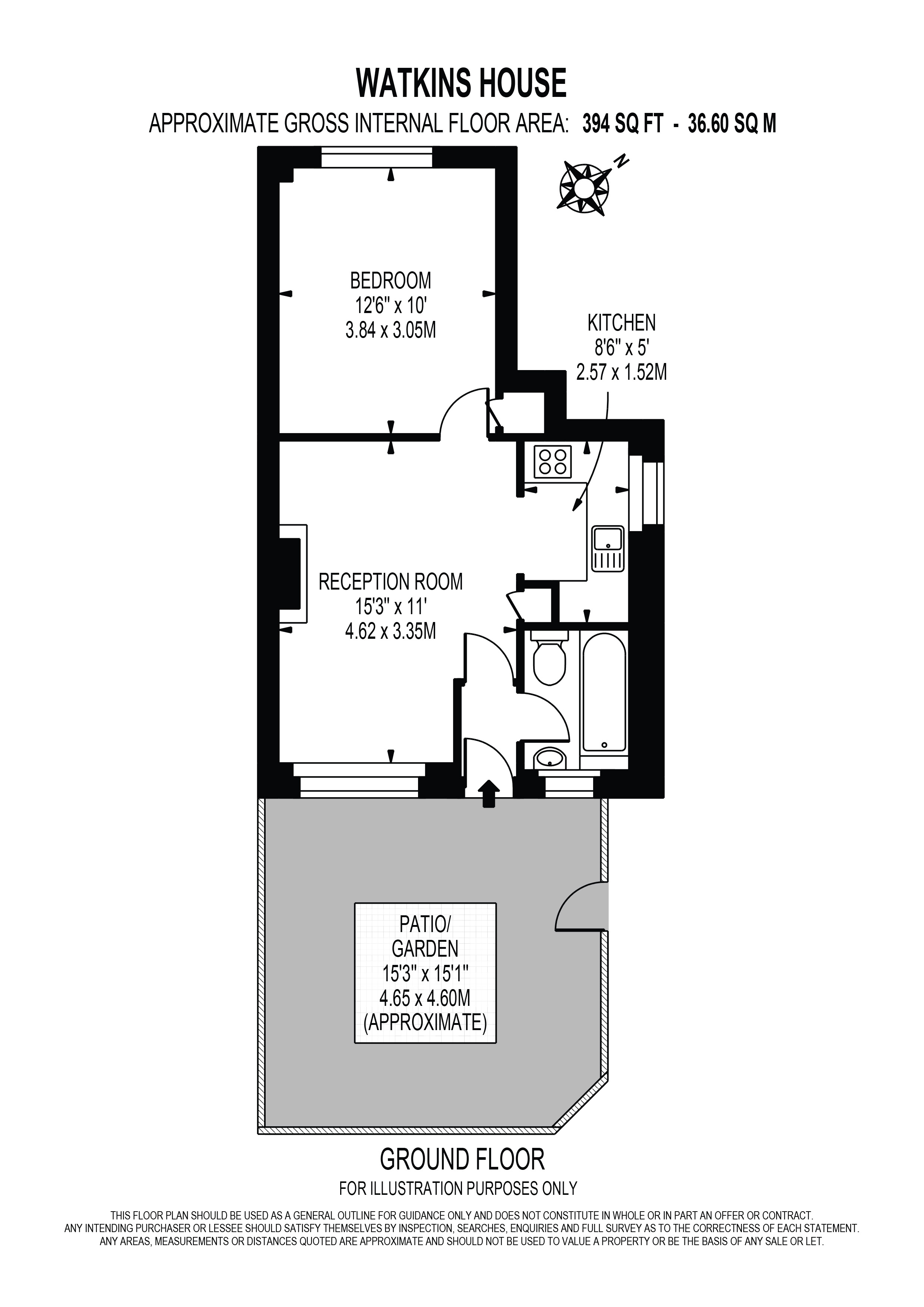 Flat 1 Watkins House, Manchester Road, London floorplan