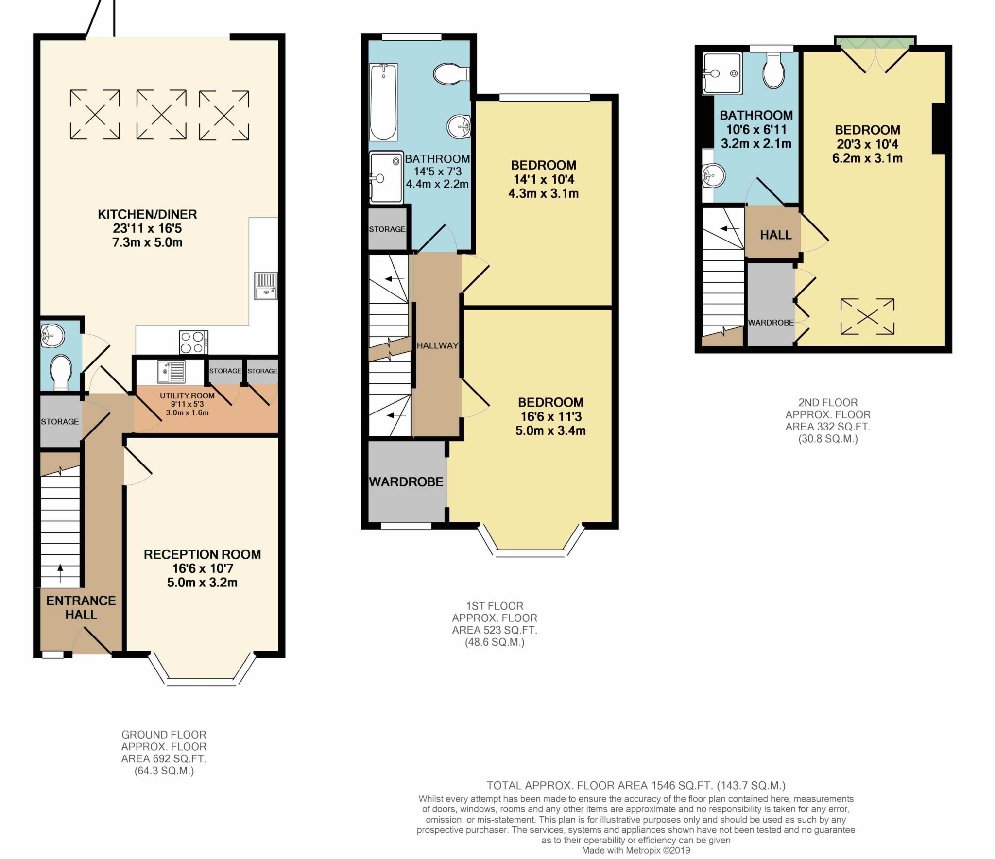 3 Bedrooms Terraced house to rent in Blagdon Road, New Malden KT3