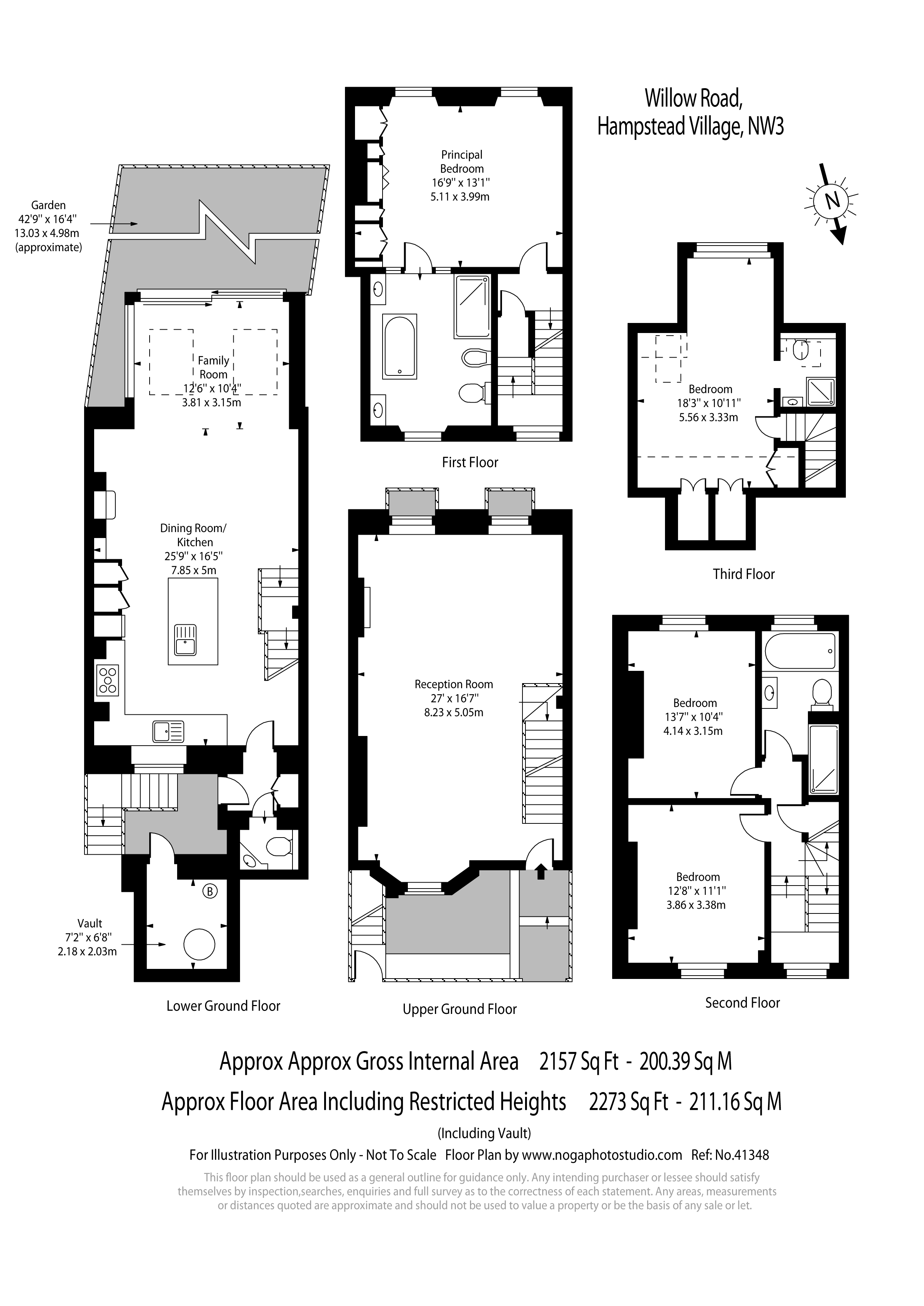 4 bed terraced house for sale in Willow Road, Hampstead Village, London