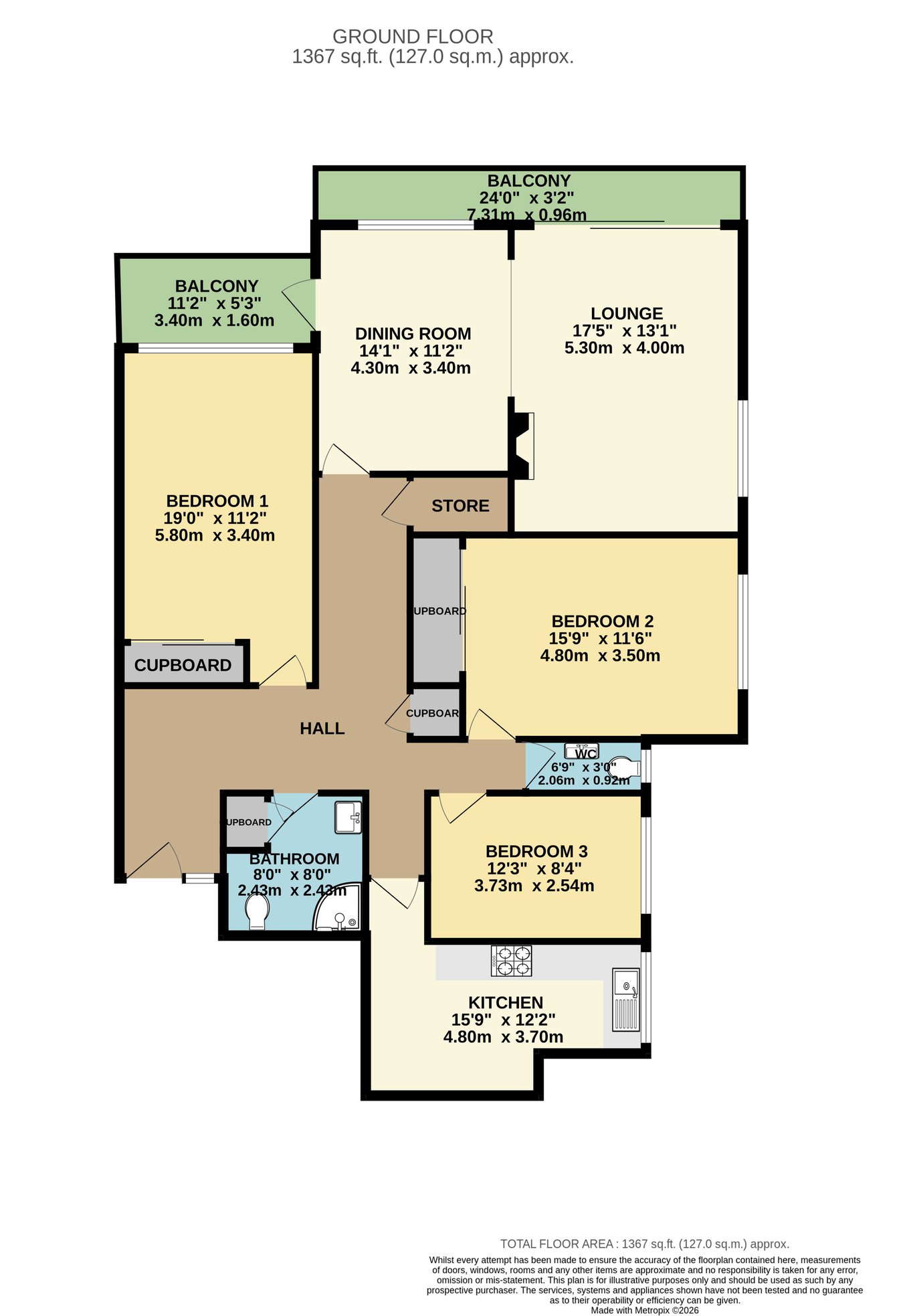 Flat 16, St Lucia, Bexhill floorplan