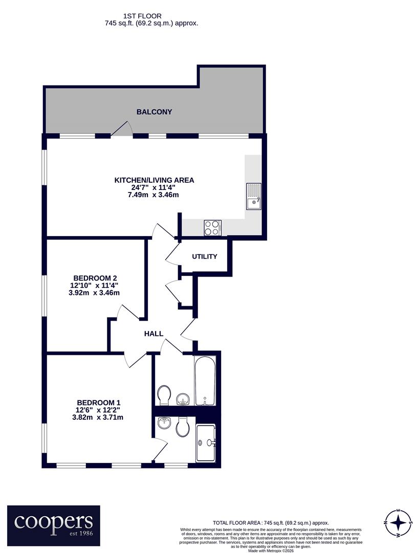Flat 2 Shetland House, 1, Hornchurch Road, Uxbridge floorplan