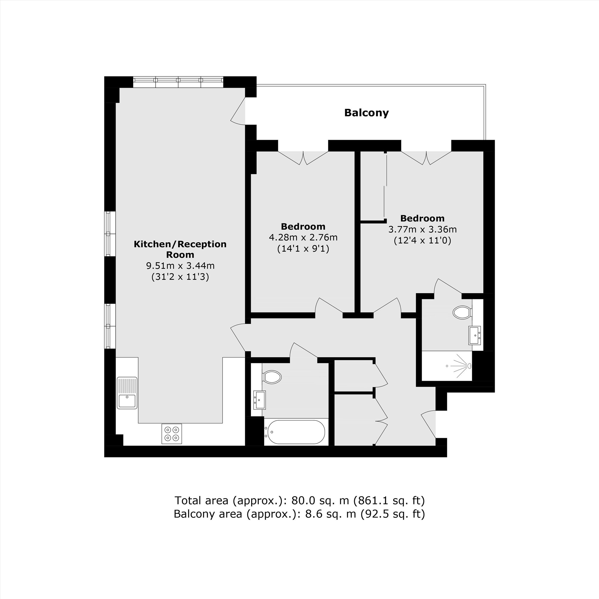 Flat 15 Morton Apartments, 17, Lockside Way, London floorplan