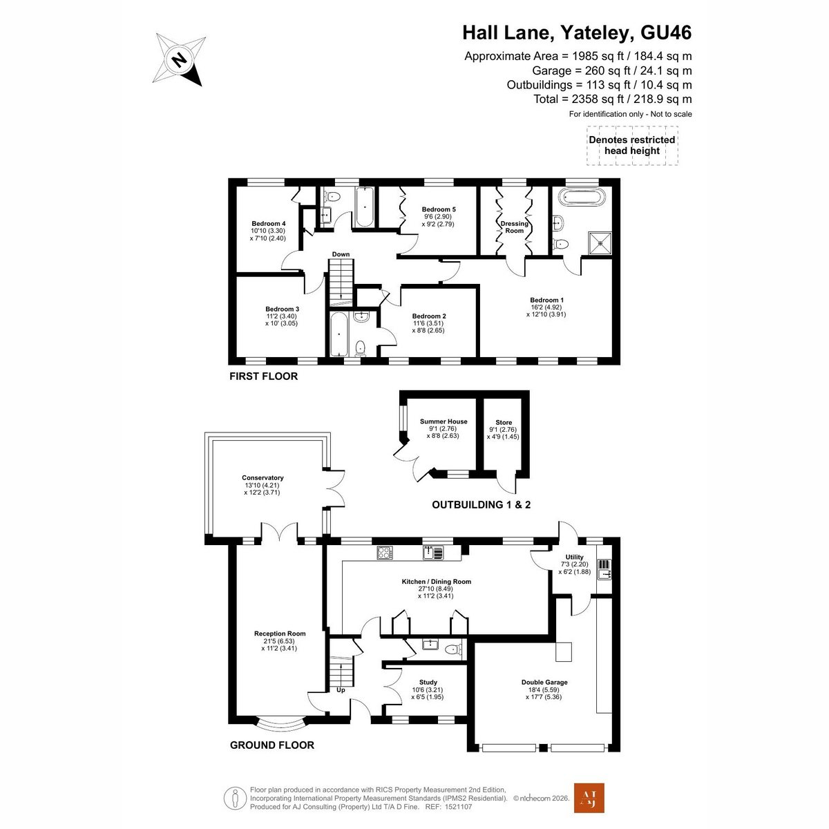 25, Hall Lane, Yateley floorplan