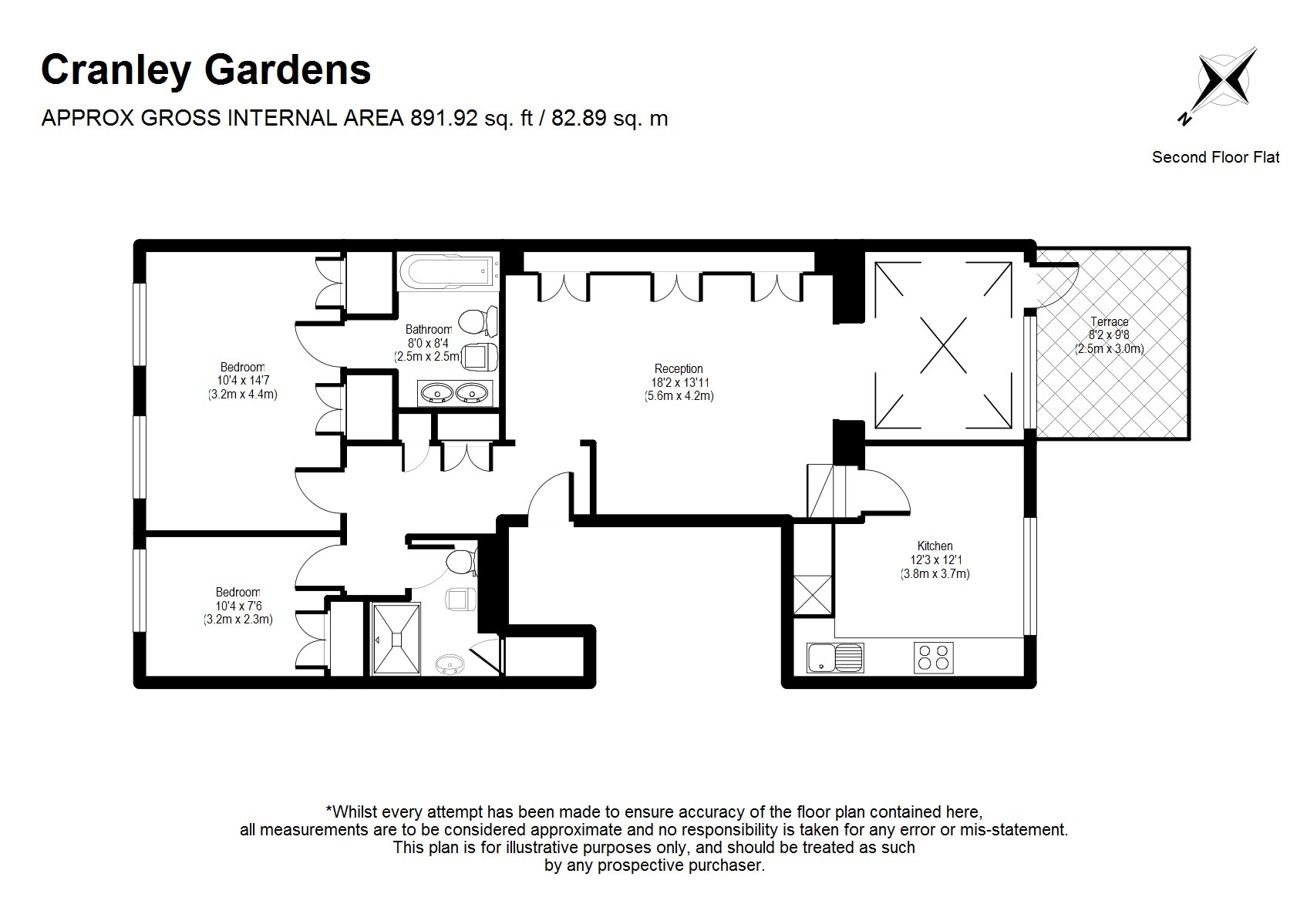 2 Bedrooms Flat to rent in Cranley Gardens, London SW7