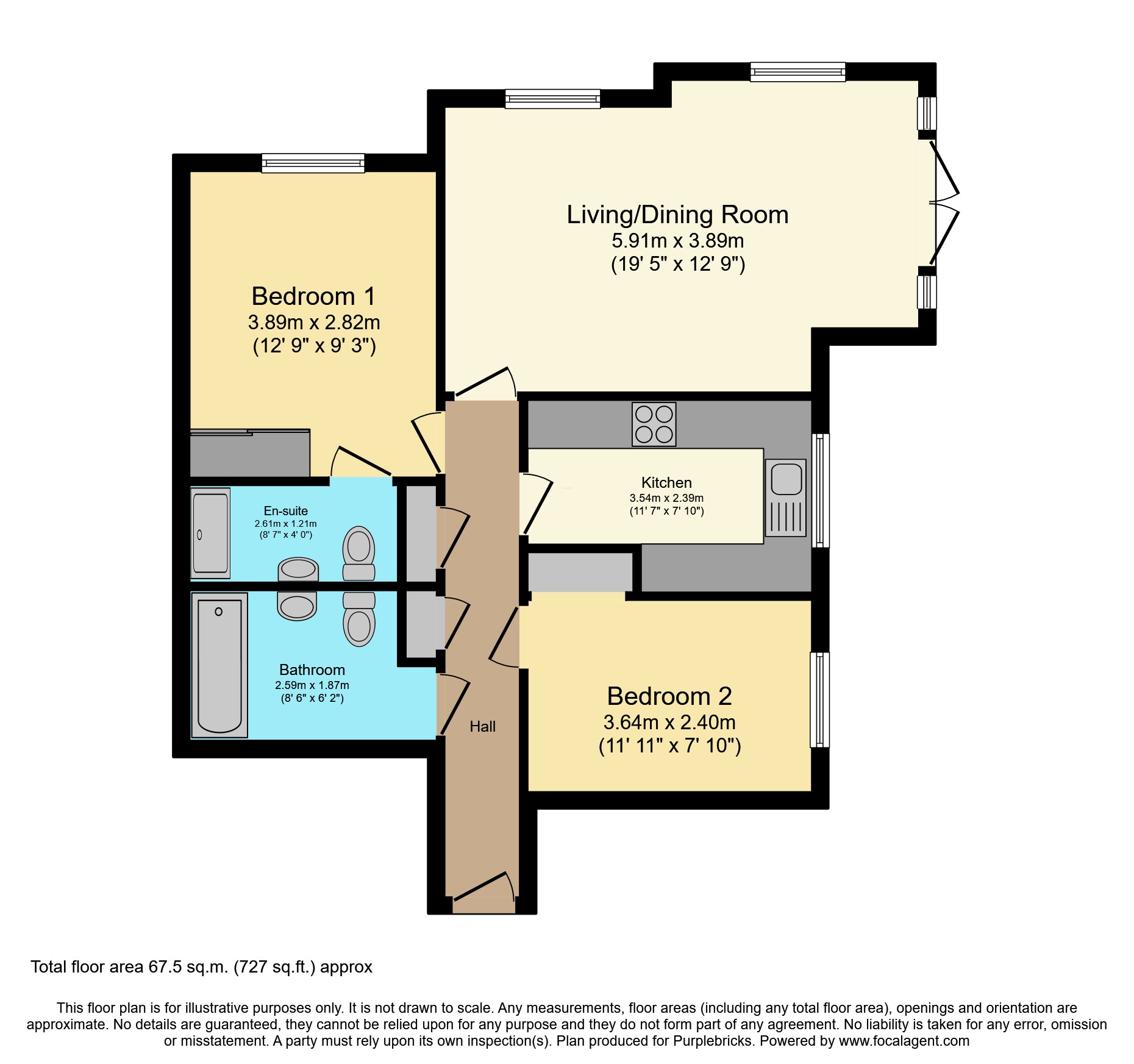 Flat 1/Kingsdowne House, 69 Meadrow, Godalming floorplan