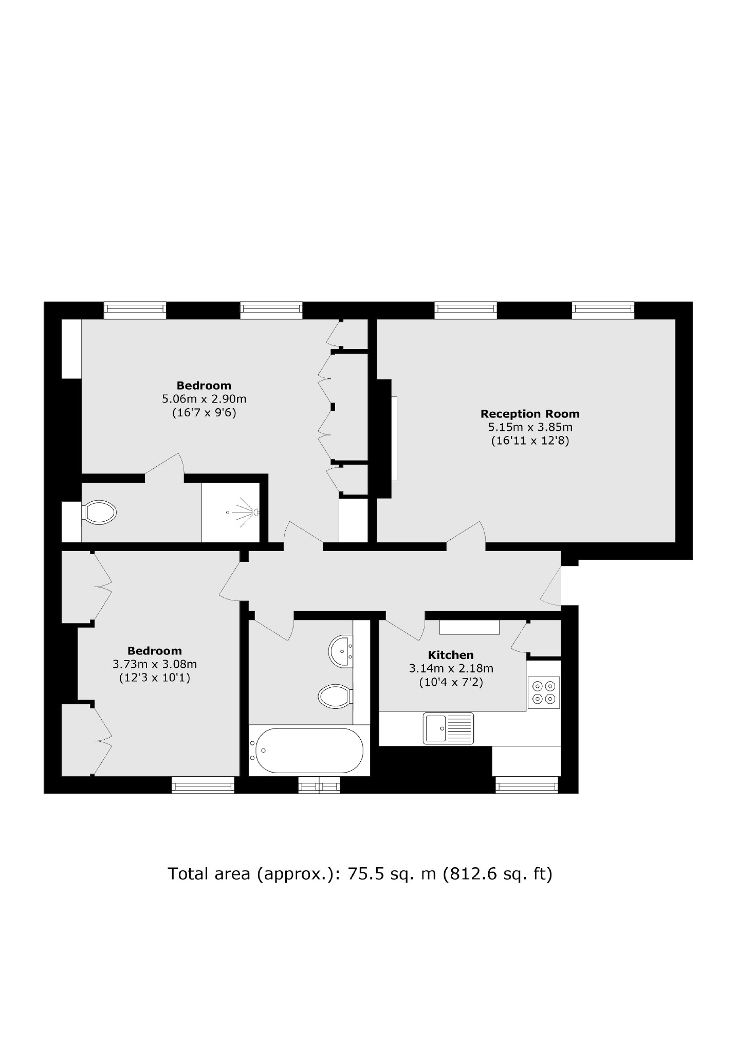 Flat 2, 28A, Seymour Place, London floorplan