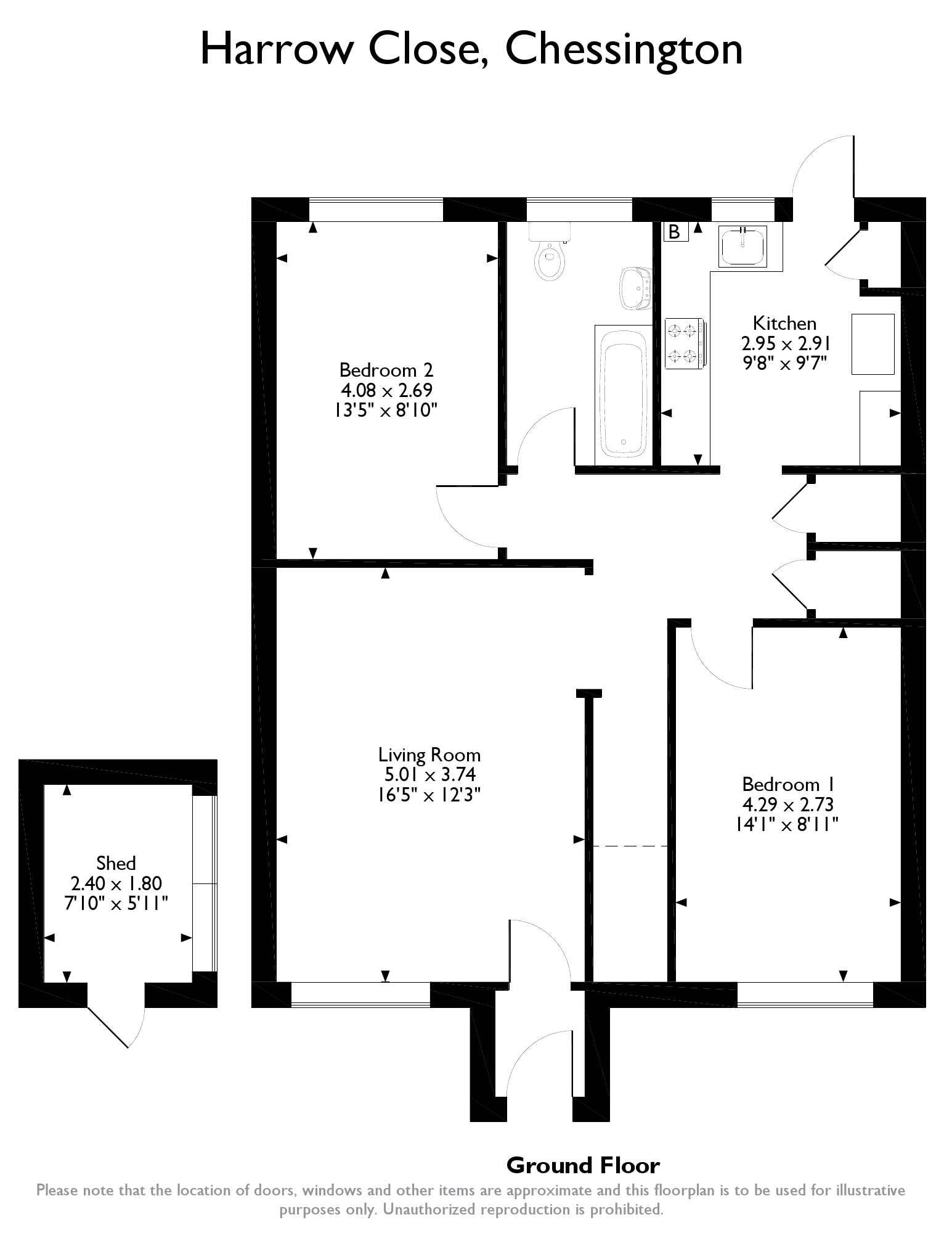 2 Bedrooms Maisonette for sale in Harrow Close, Chessington KT9