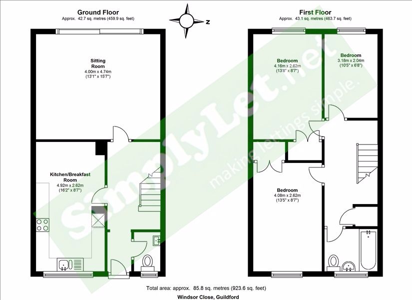 3 Bedrooms Terraced house to rent in Windsor Close, Guildford, 7Qu. GU2